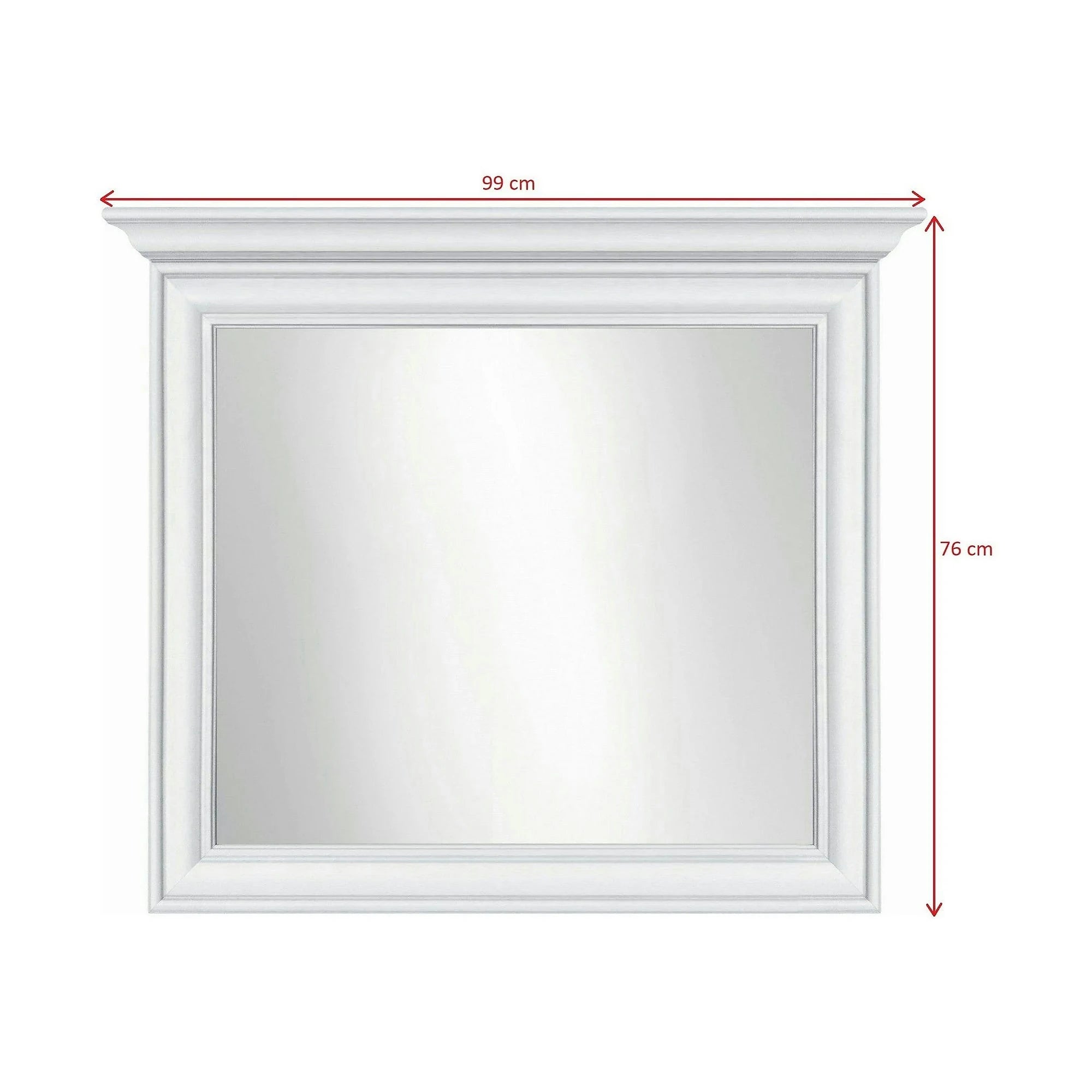 Oglinda IDENTO B, alb, 99x7x76 cm