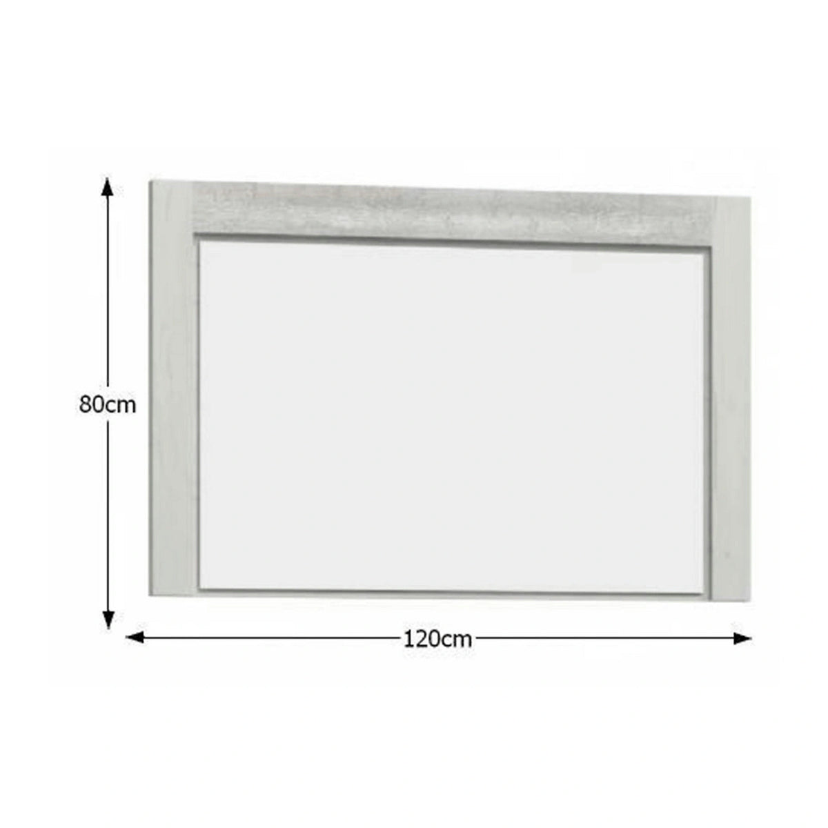 Oglinda INFINITY I-12, frasin alb, PAL melaminat, 120x2x80 cm