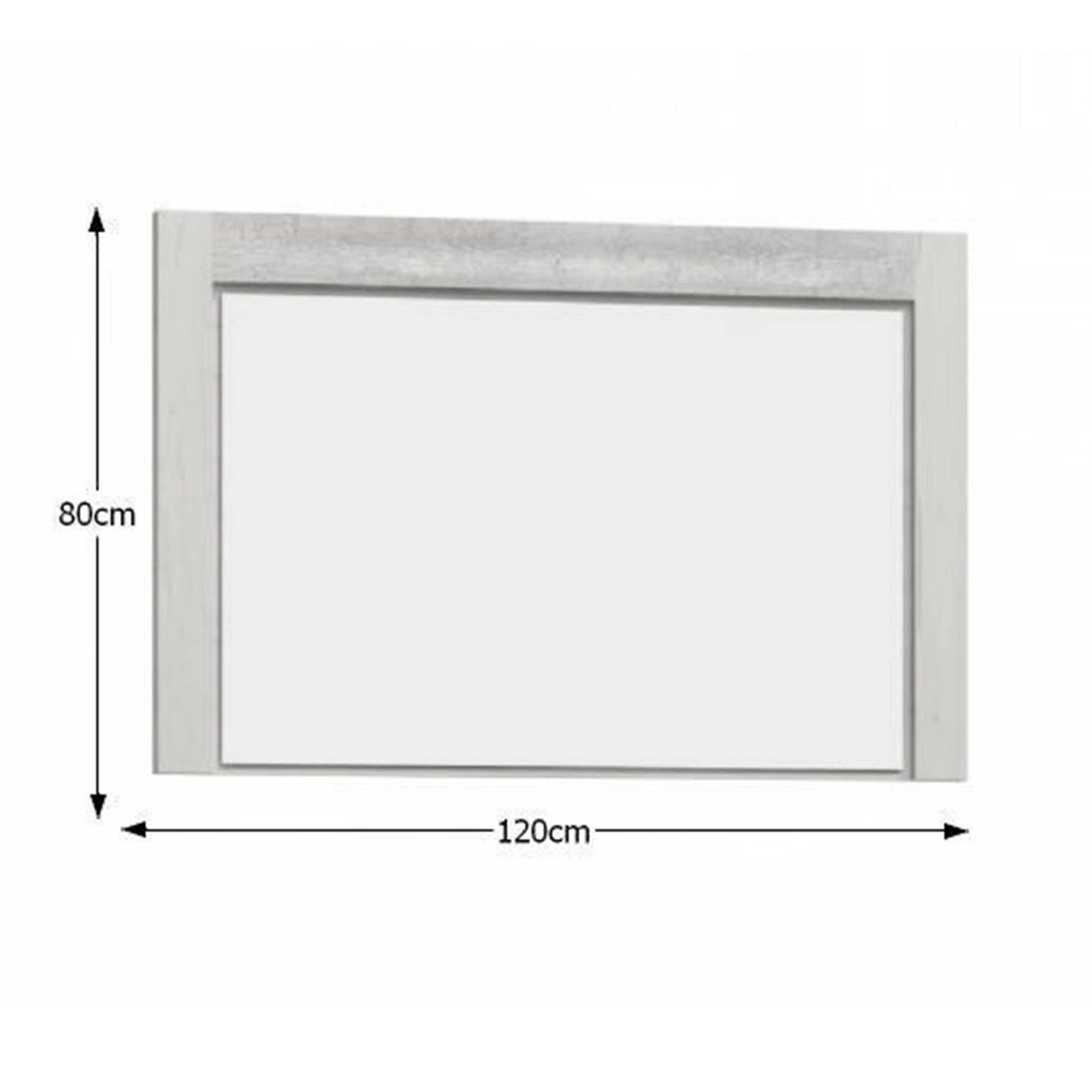 Oglinda INFINITY I-12, frasin alb, PAL melaminat, 120x2x80 cm