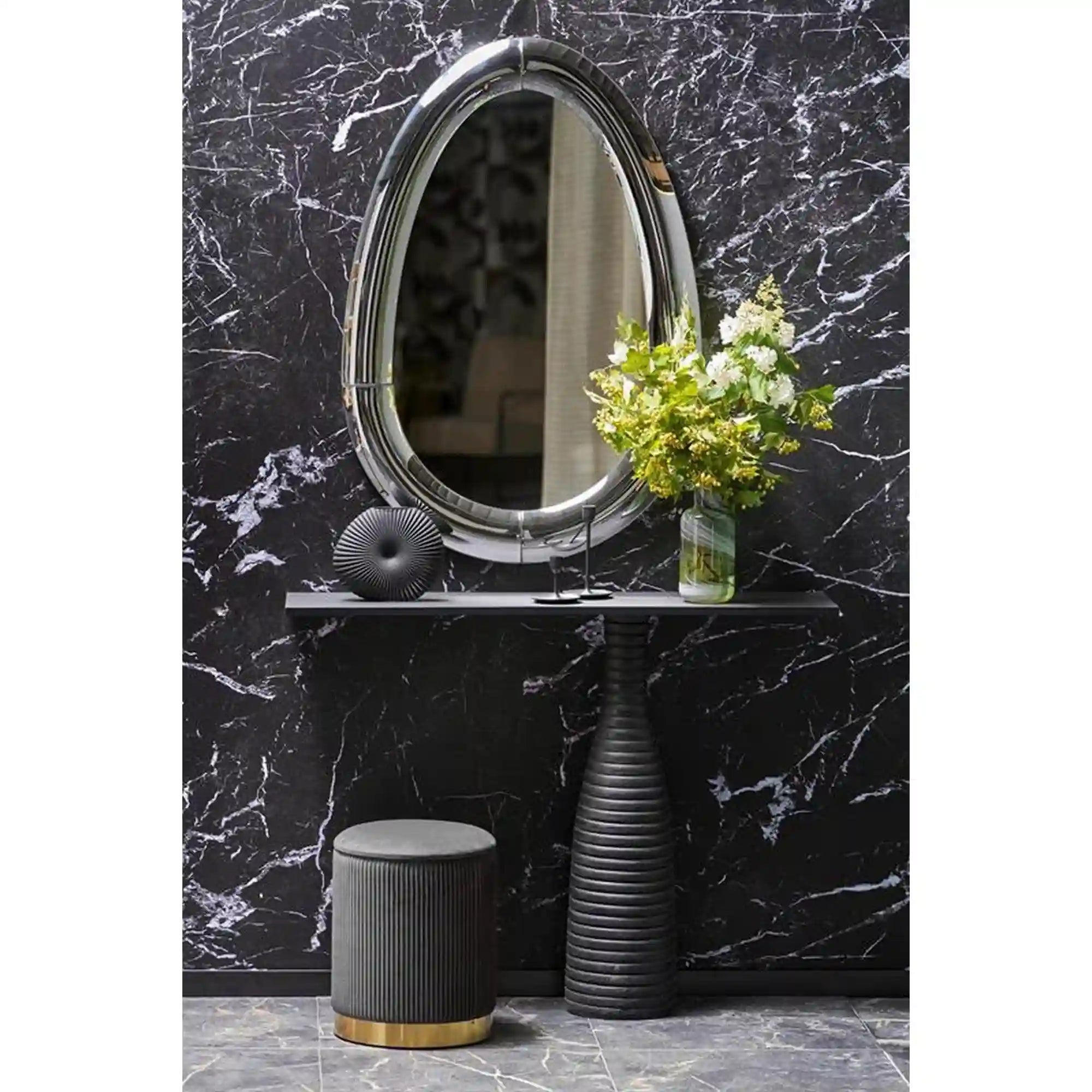 Oglinda IVORY, argintiu, 80x120 cm