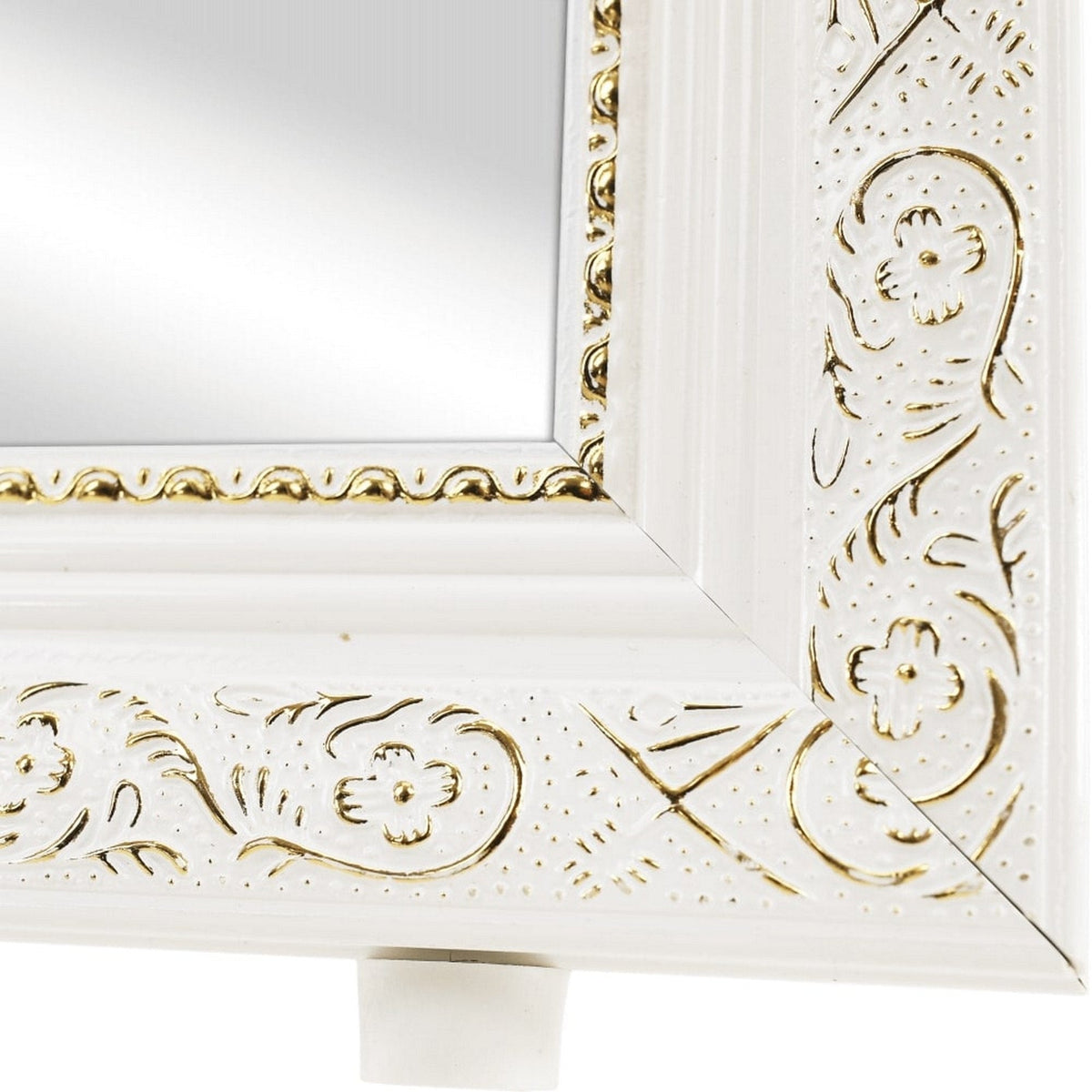 Oglinda LAVAL, alb/auriu, metal/lemn, 40x150 cm