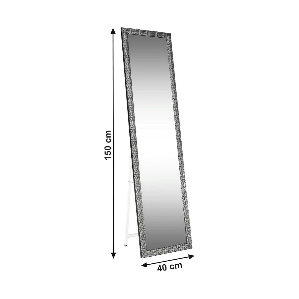 Oglinda LAVAL, negru, metal/lemn, 40x150 cm