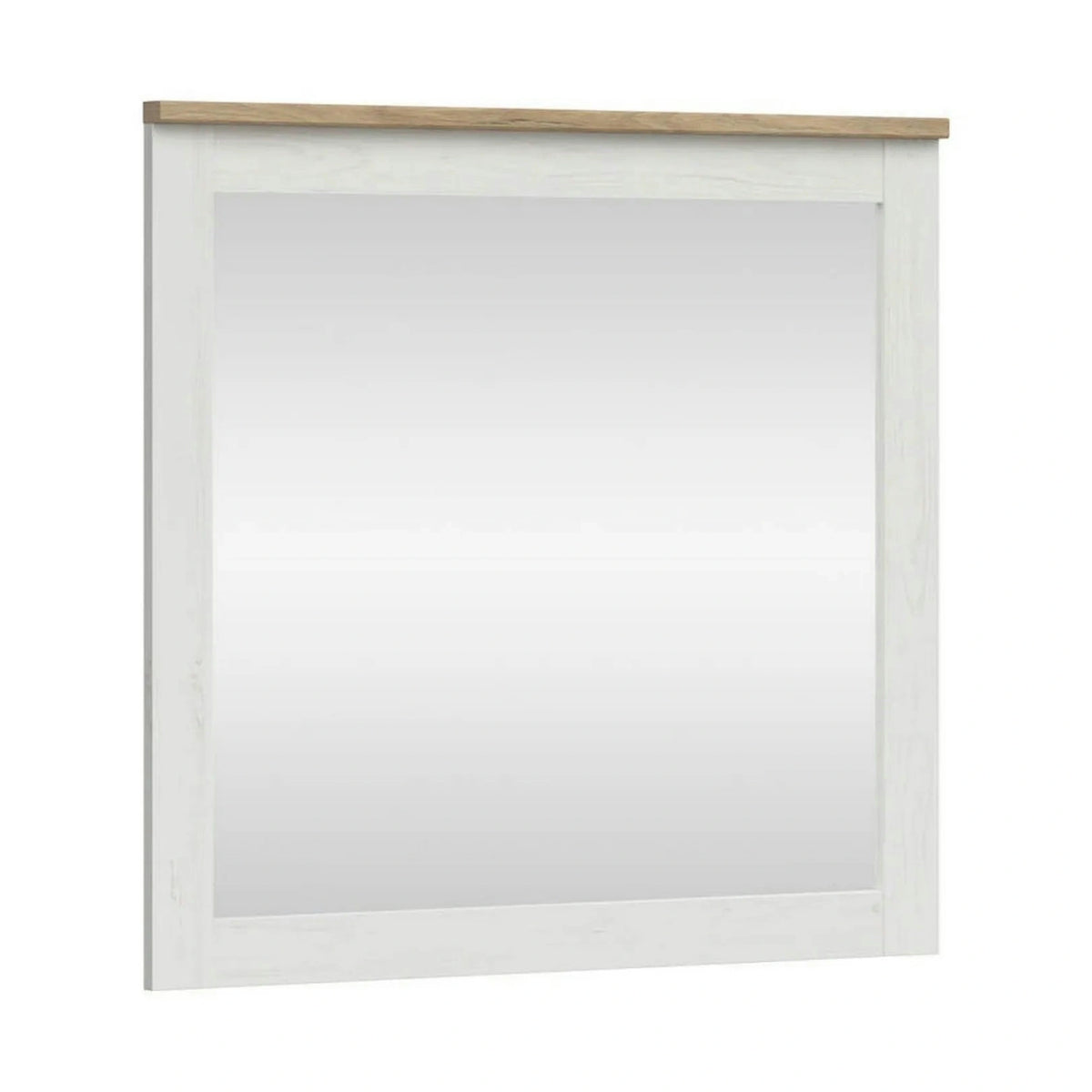 Oglinda LOKSA, alb/stejar, PAL laminat, 96x4x91 cm