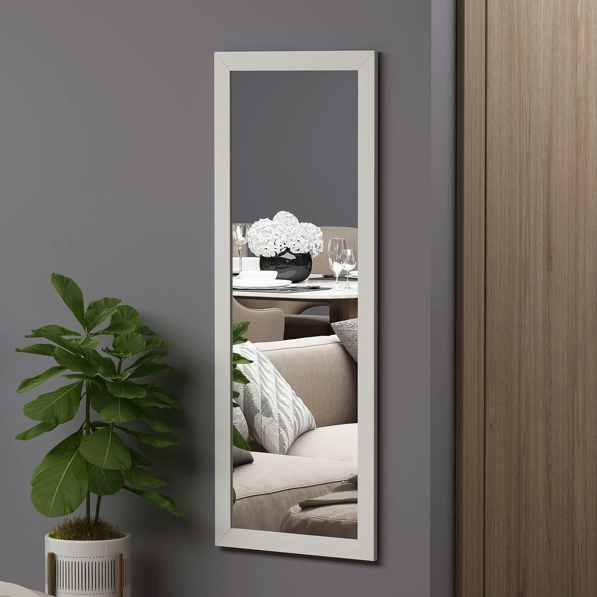 Oglinda OVEA, alb, 40x2x105 cm