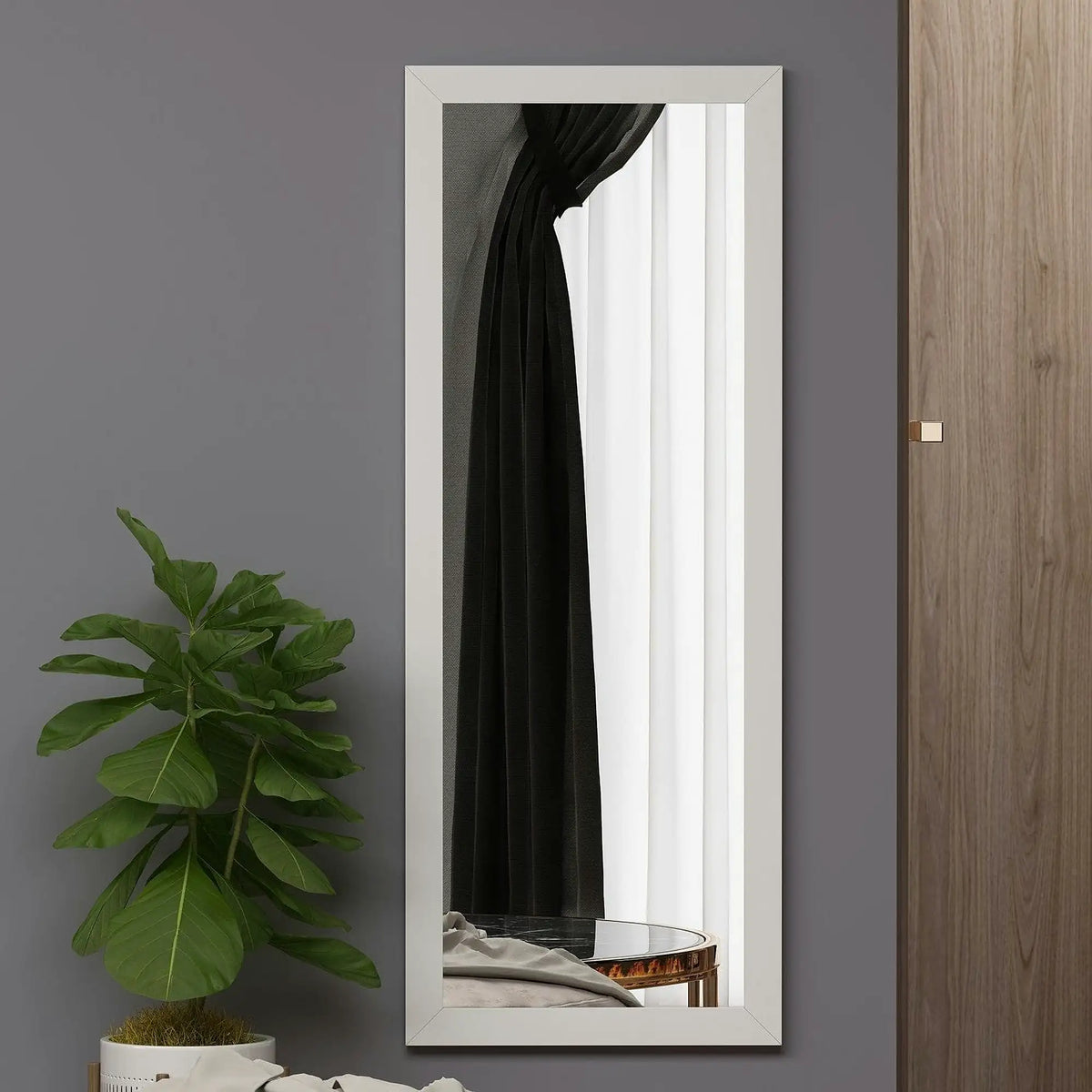 Oglinda OVEA, alb, 40x2x105 cm
