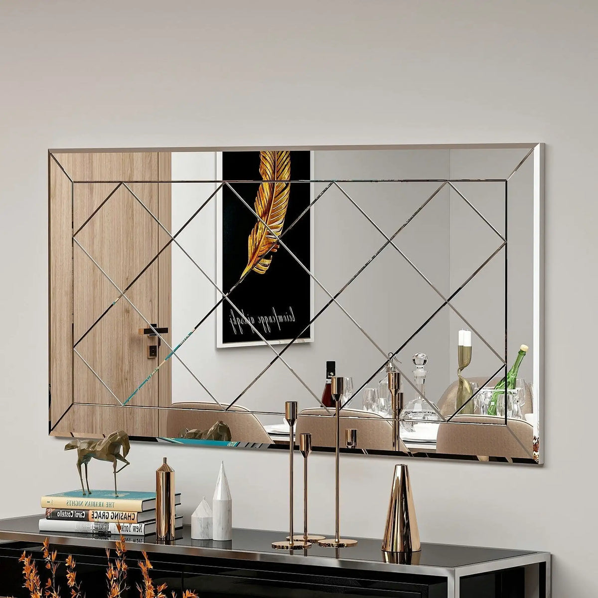 Oglinda PAULI, alb, 120x2x60 cm