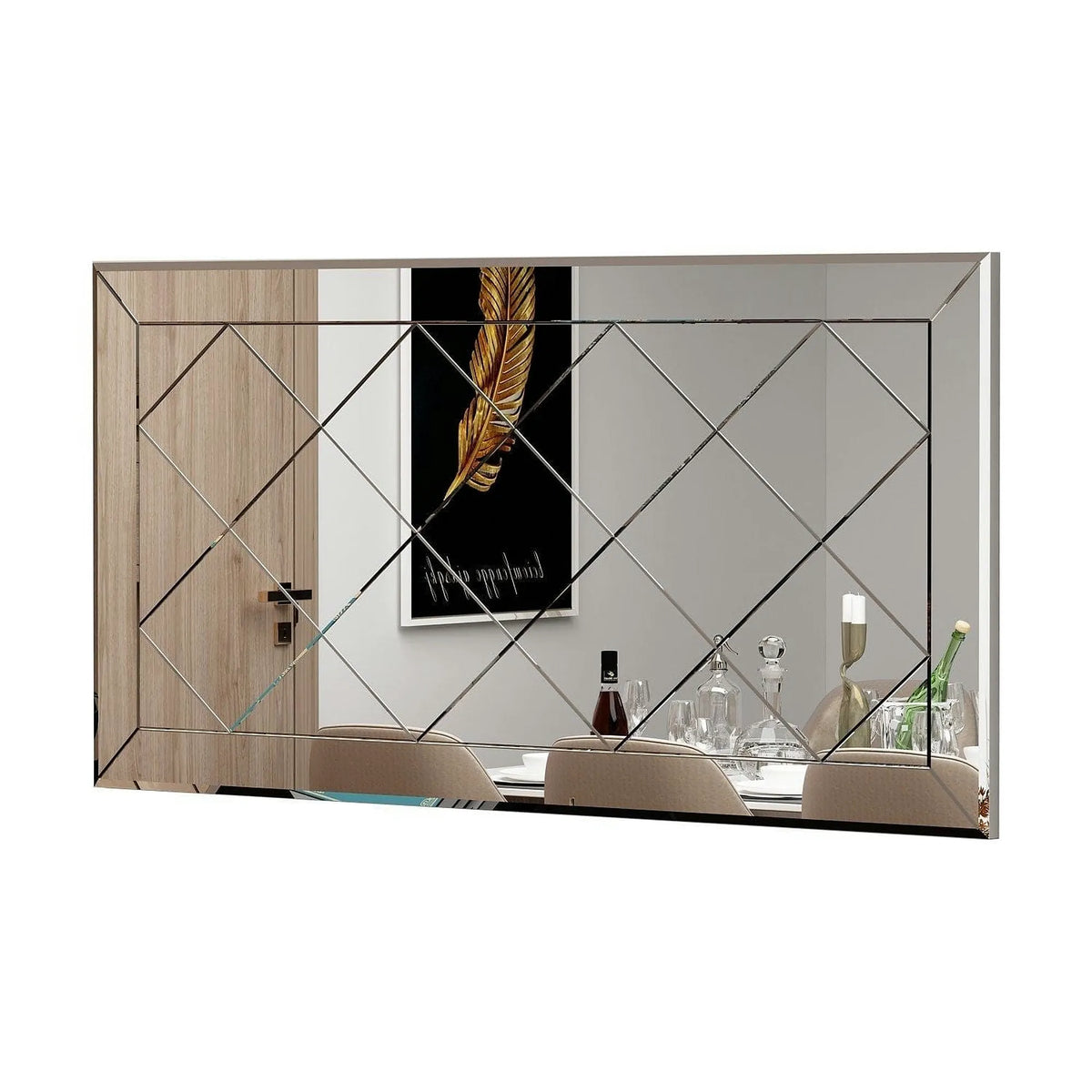 Oglinda PAULI, alb, 120x2x60 cm