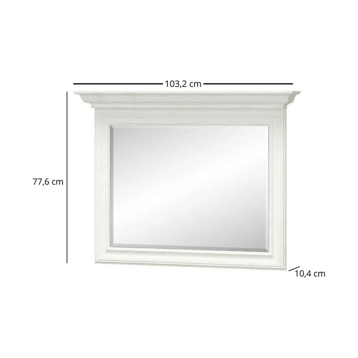 Oglinda pentru perete IRYS, pin alb anderson, PAL laminat, 103x10x78 cm