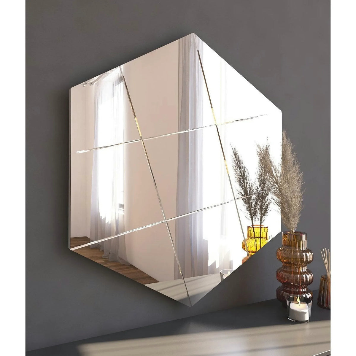 Oglinda perete ASSA, alb, 70x2x60 cm