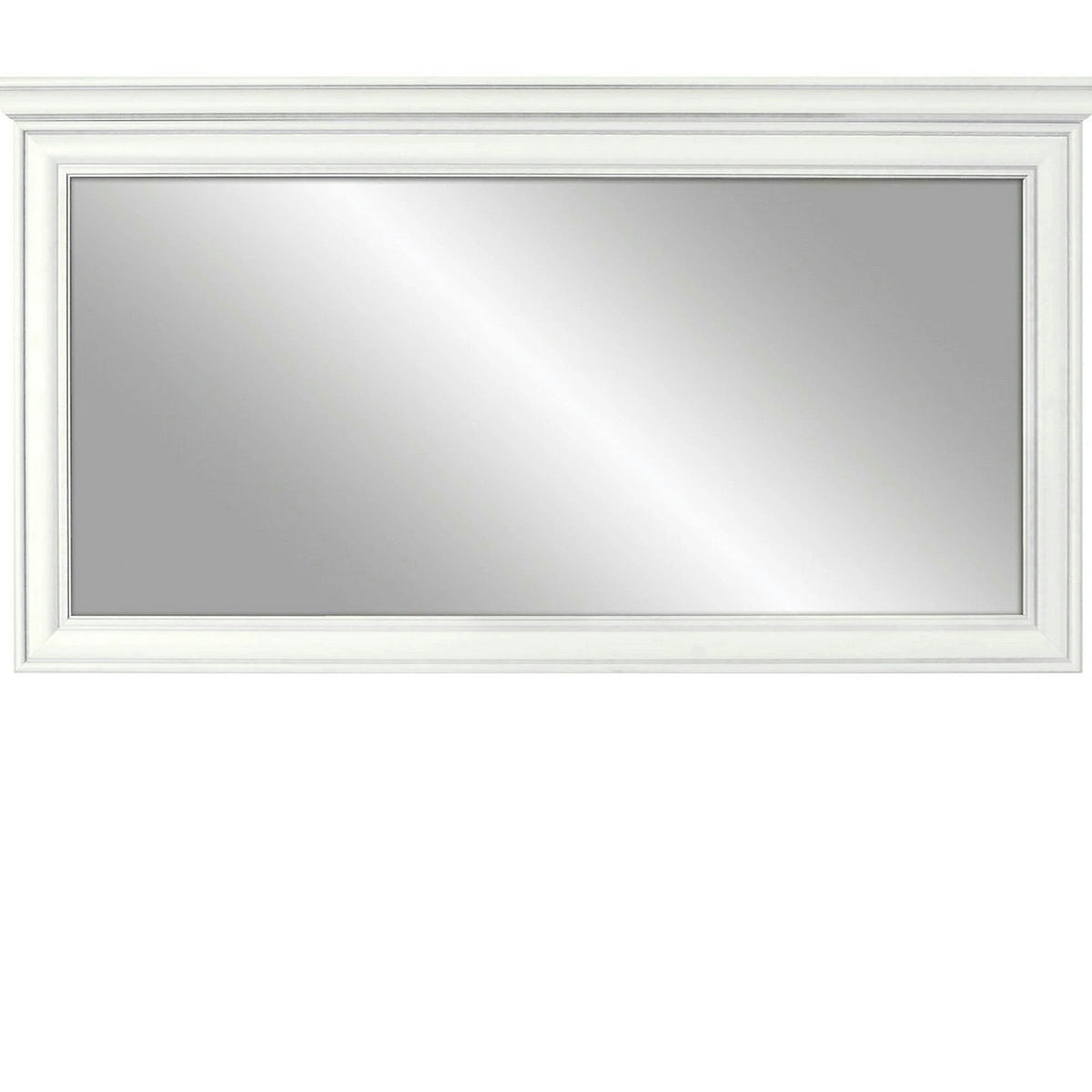 Oglinda perete cu rama IDENTO, alb, 155x7x72 cm