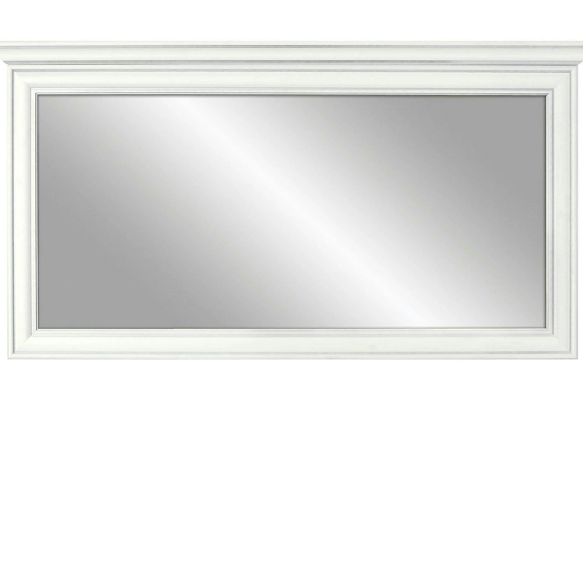 Oglinda perete cu rama IDENTO, alb, 155x7x72 cm