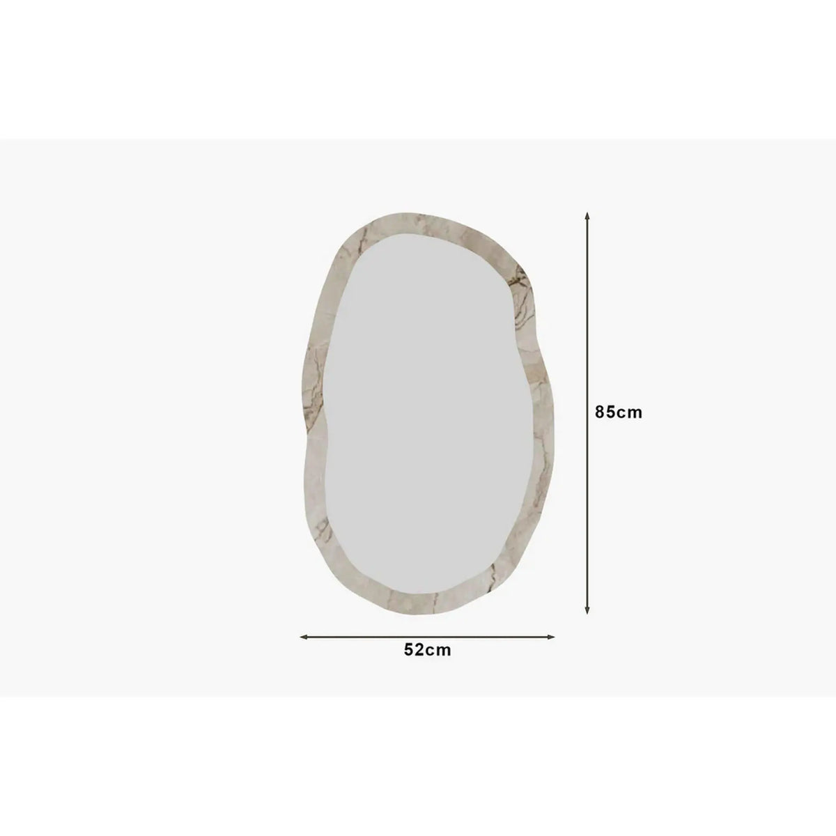 Oglinda perete LOSSA, bej cu efect de marmura, 52x86 cm