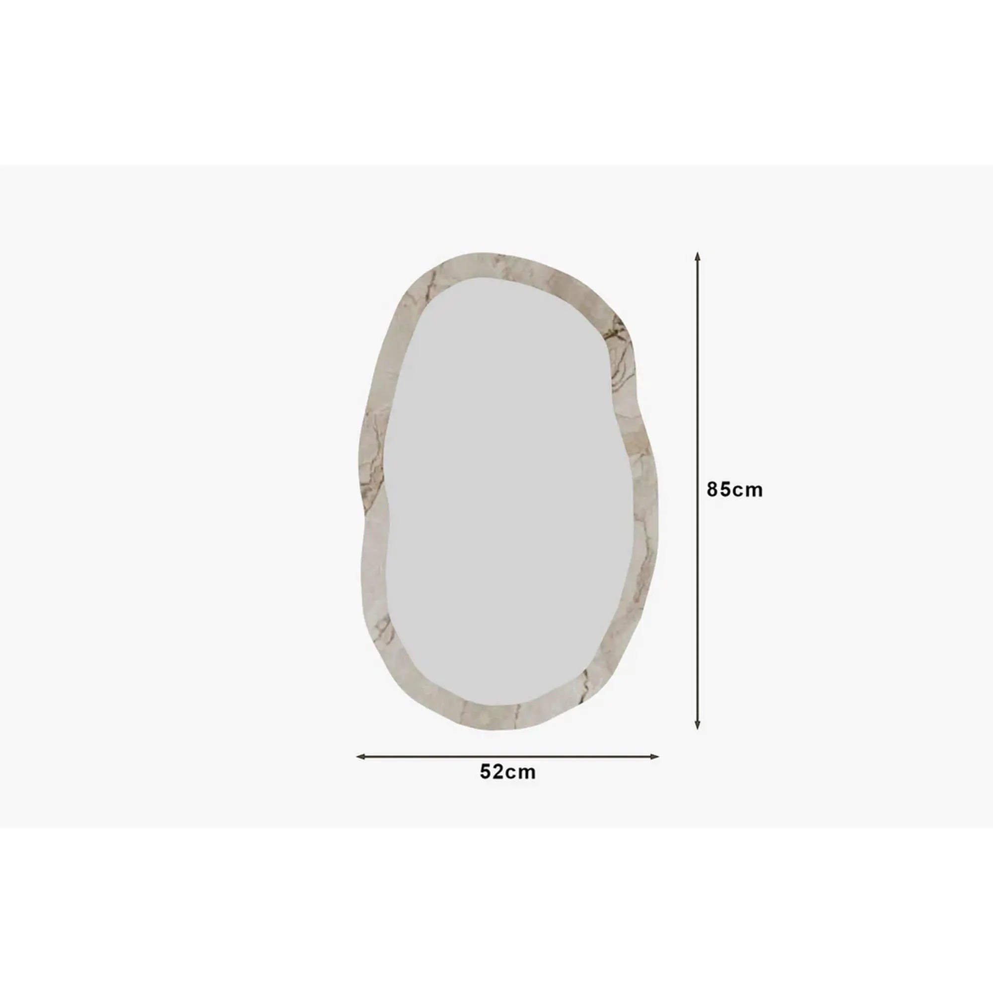 Oglinda perete LOSSA, bej cu efect de marmura, 52x86 cm