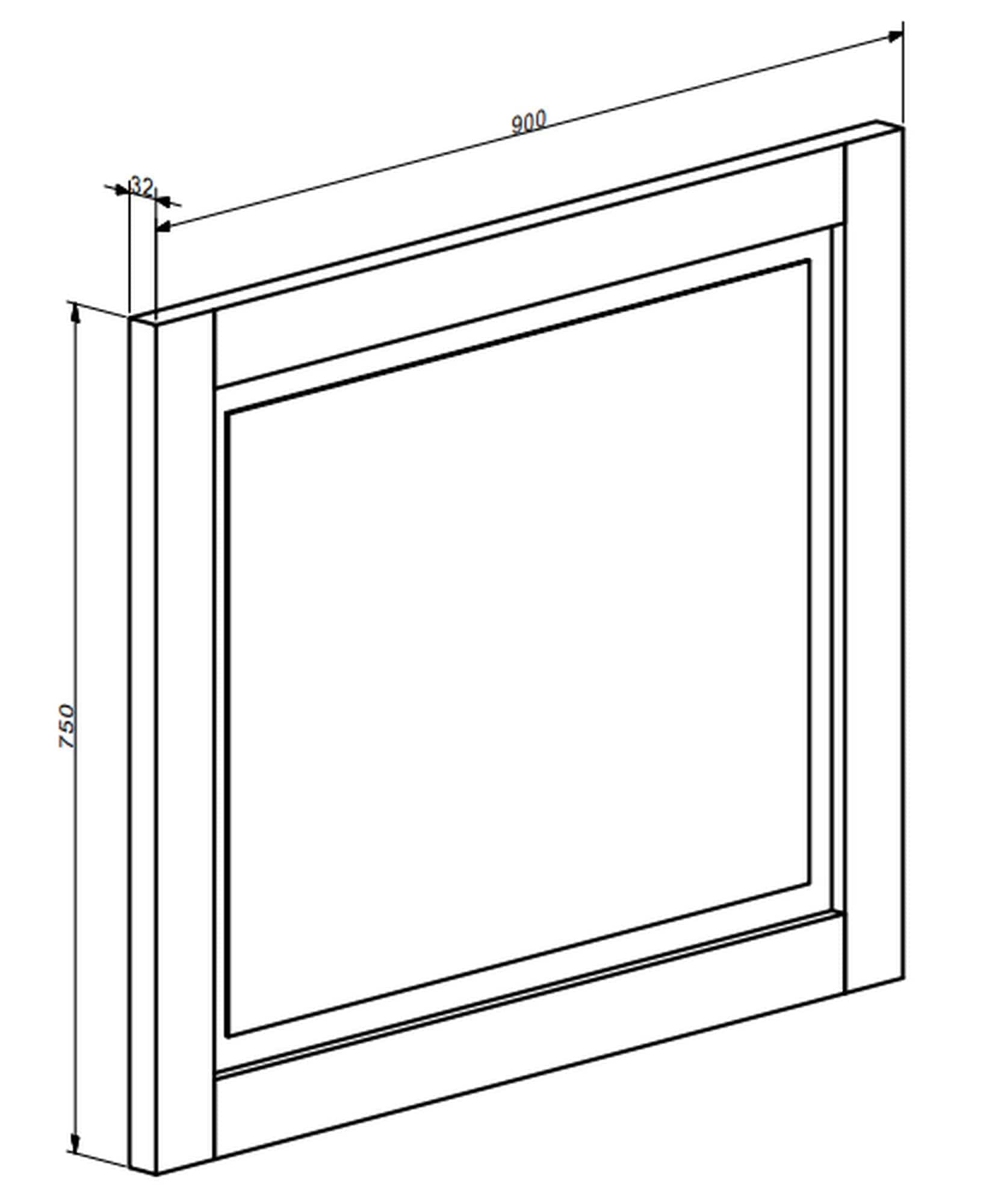 Oglinda SARA, stejar sonoma, PAL, 90x3x75 cm