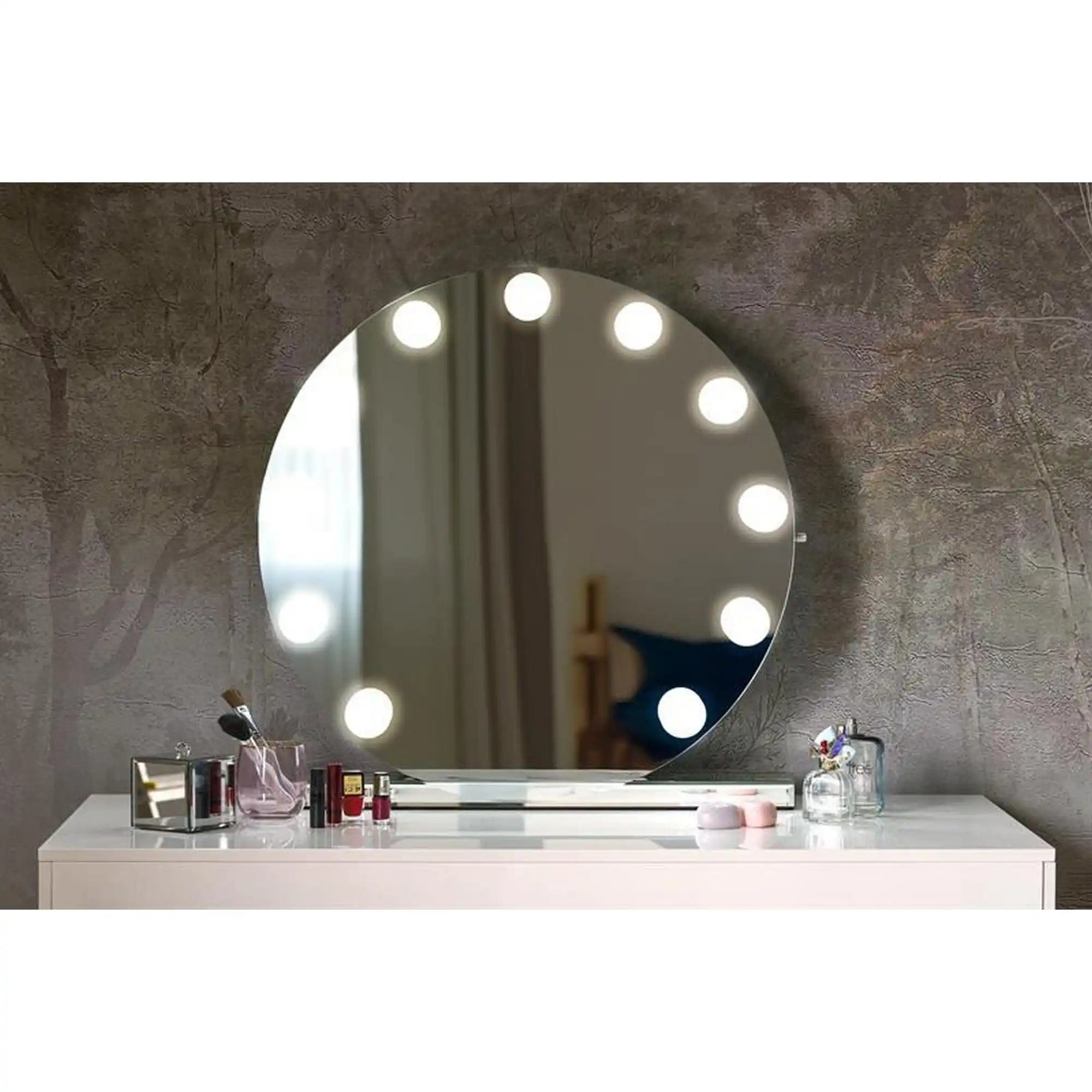 Oglinda TORANO, argintiu, cu iluminare LED, 70x70 cm