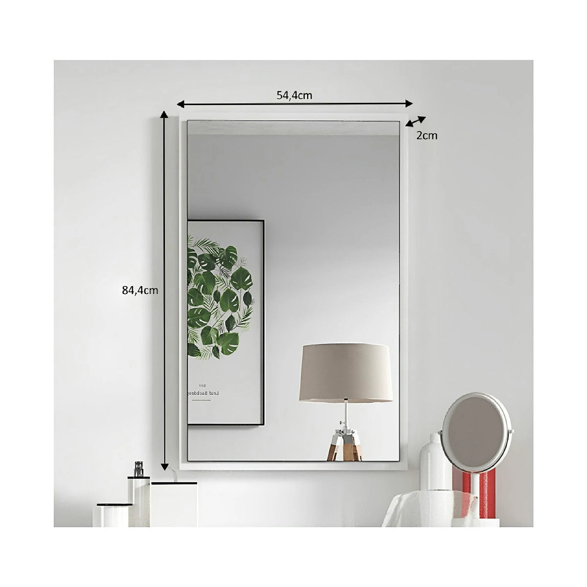 Oglinda VIOLET, alb, DTD laminat, 54x2x84 cm