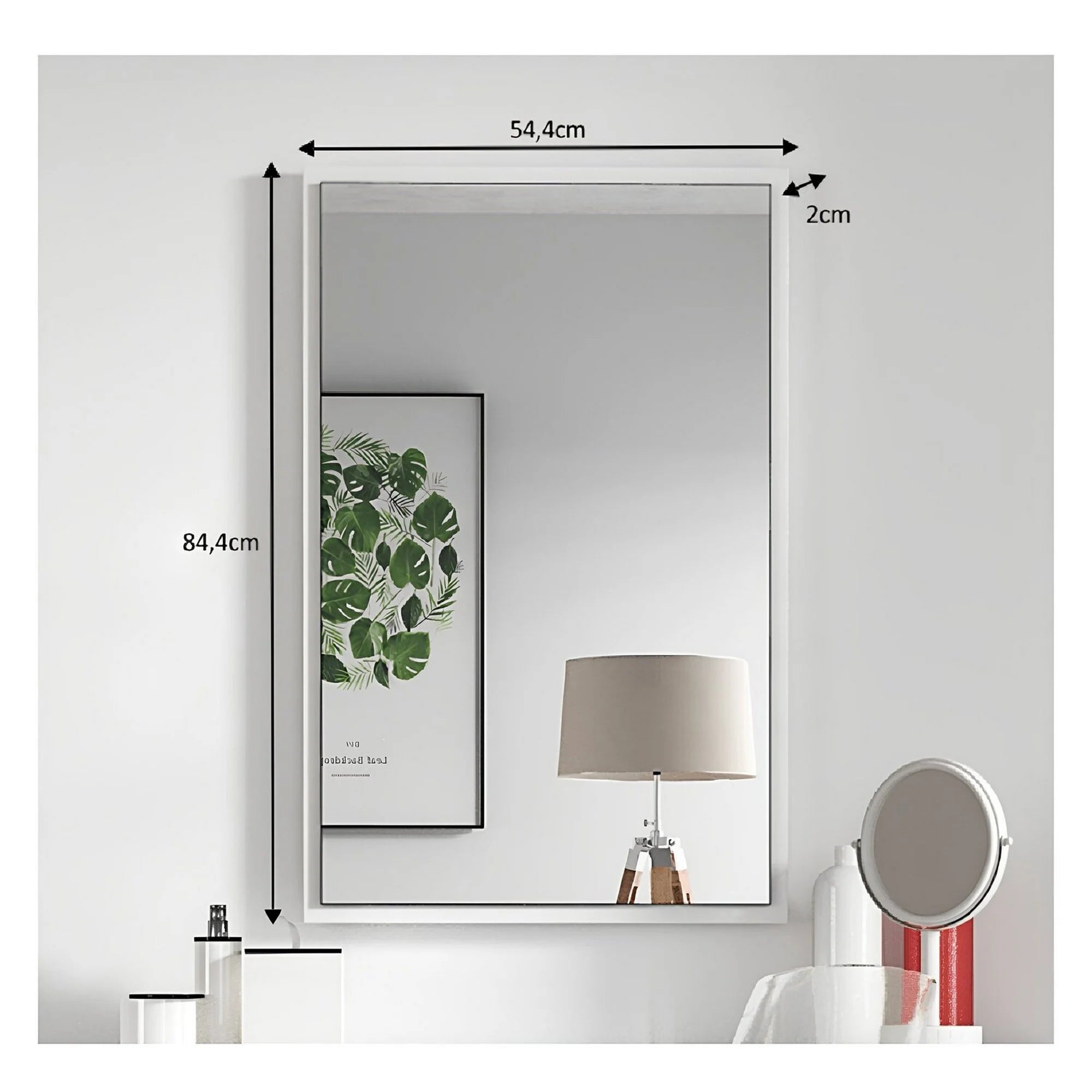 Oglinda VIOLET, alb, DTD laminat, 54x2x84 cm