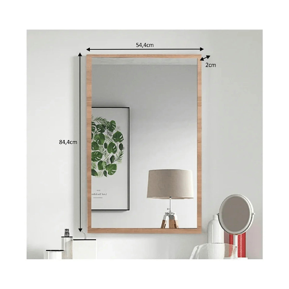Oglinda VIOLET, stejar sonoma, DTD laminat, 54x2x84 cm