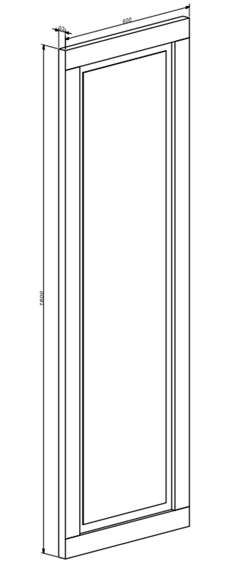 Oglinda SARA, stejar/pin canion, PAL, 60x3x180 cm