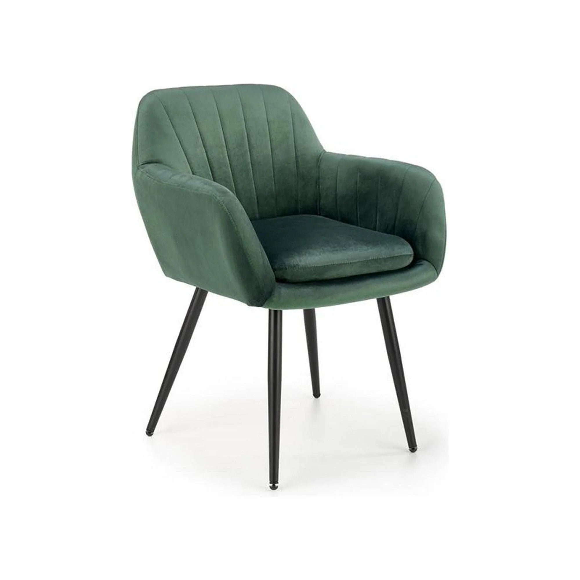 Scaun K429, verde/negru, stofa catifelata/metal, 58x53x80 cm