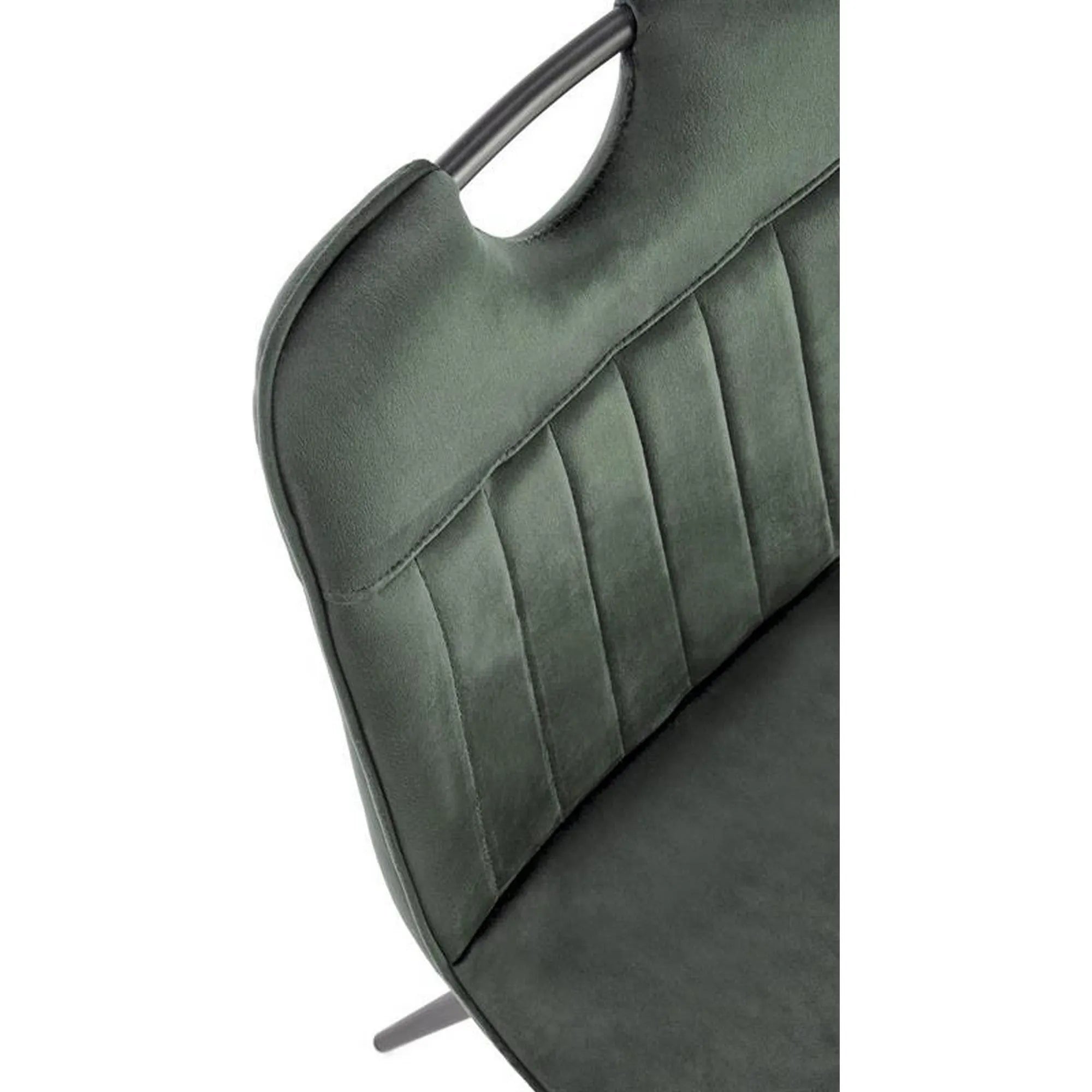 Scaun tapitat K521, verde/negru, stofa catifelata, 46x58x83 cm