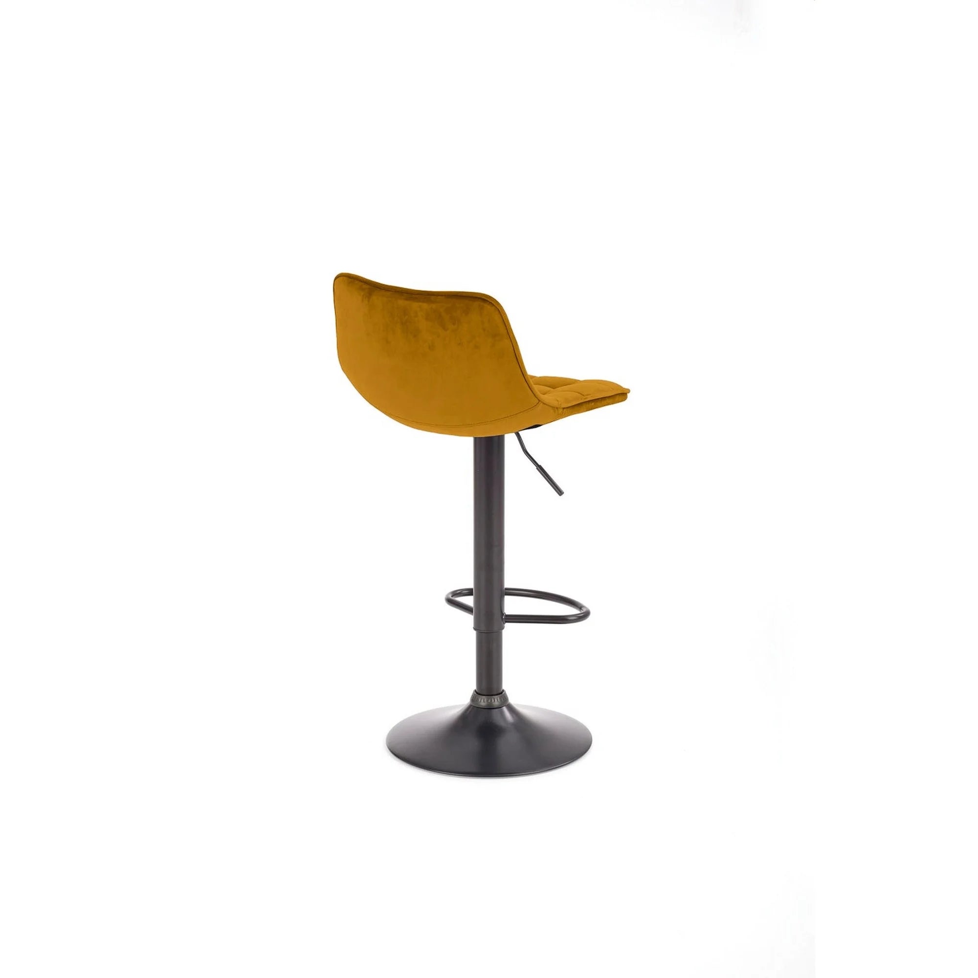 Scaun bar H95, galben mustar - Bluvel 68/negru, stofa catifelata/metal, 43x44x84/106 cm