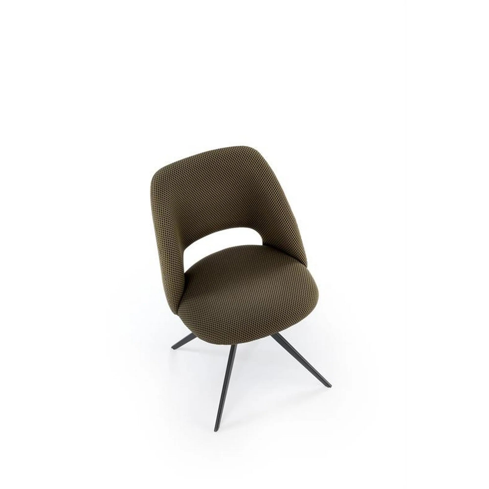 Scaun rotativ K546, verde/negru, panza/metal, 52x60x79 cm