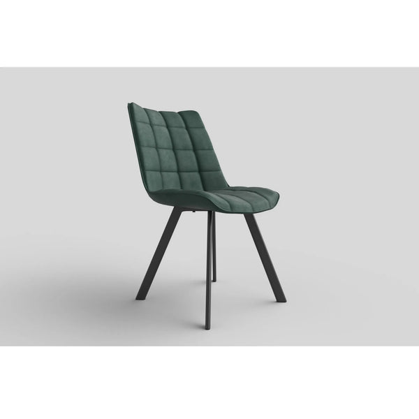 Scaun K332, verde inchis/negru, stofa catifelata/metal, 46x61x84 cm