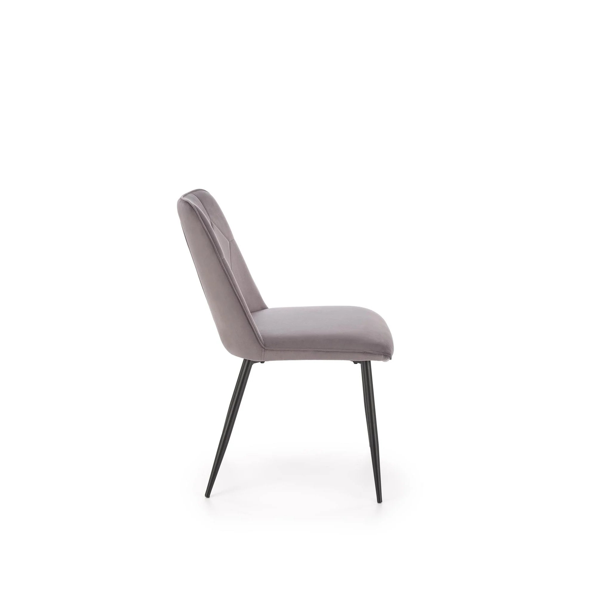 Scaun K539, gri/negru, stofa catifelata/metal, 50x62x84 cm