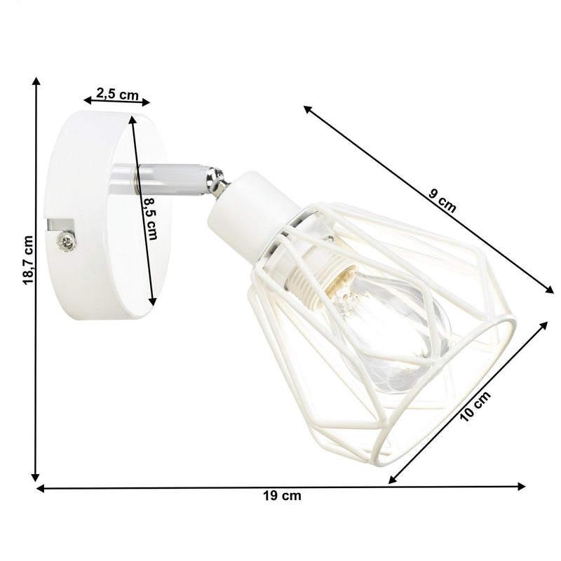 Aplica OKIRA, alb, metal, 19x10x19 cm