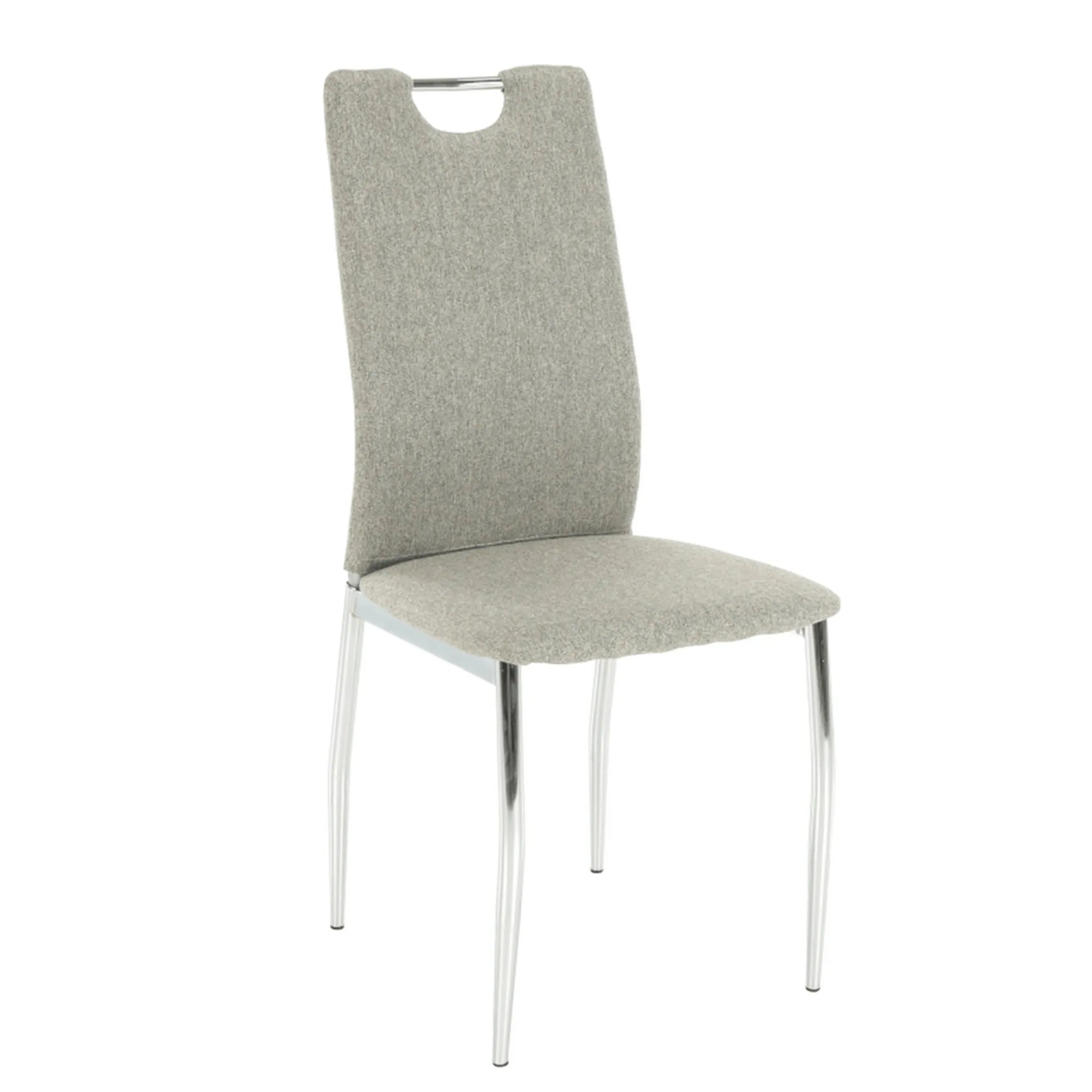 Scaun bucatarie OLIVA NEW, bej/crom, textil/metal, 42x52x97 cm