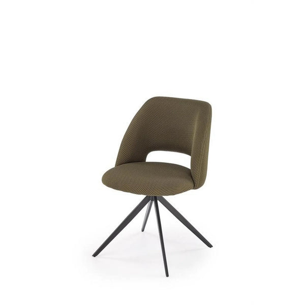 Scaun rotativ K546, verde/negru, panza/metal, 52x60x79 cm