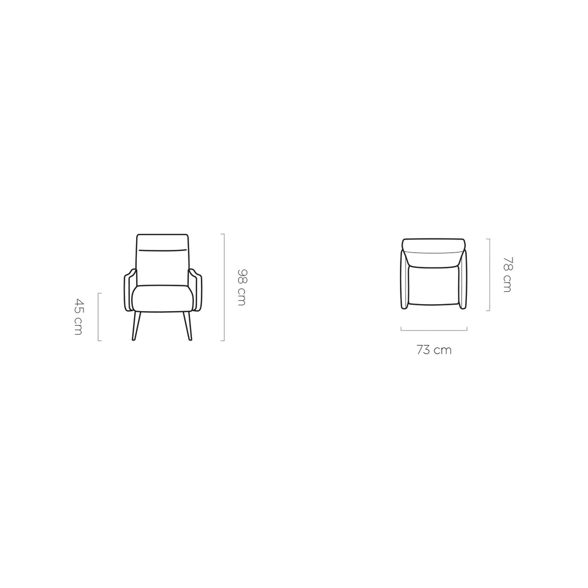 Fotoliu SCOTT, personalizabil materiale gama Premium, 73x78x45 cm