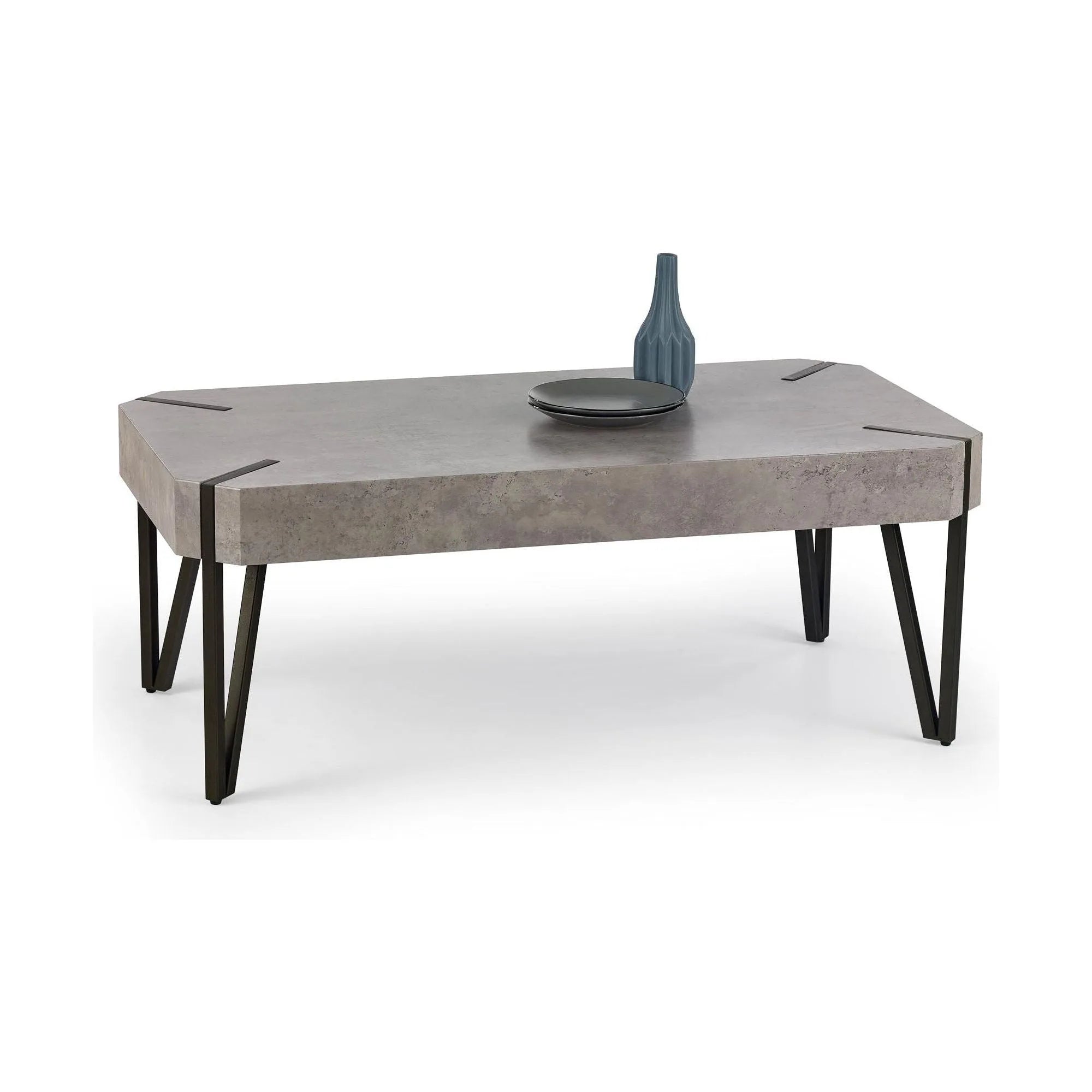Masuta EMILY GREY, gri/negru, 110x60x42 cm