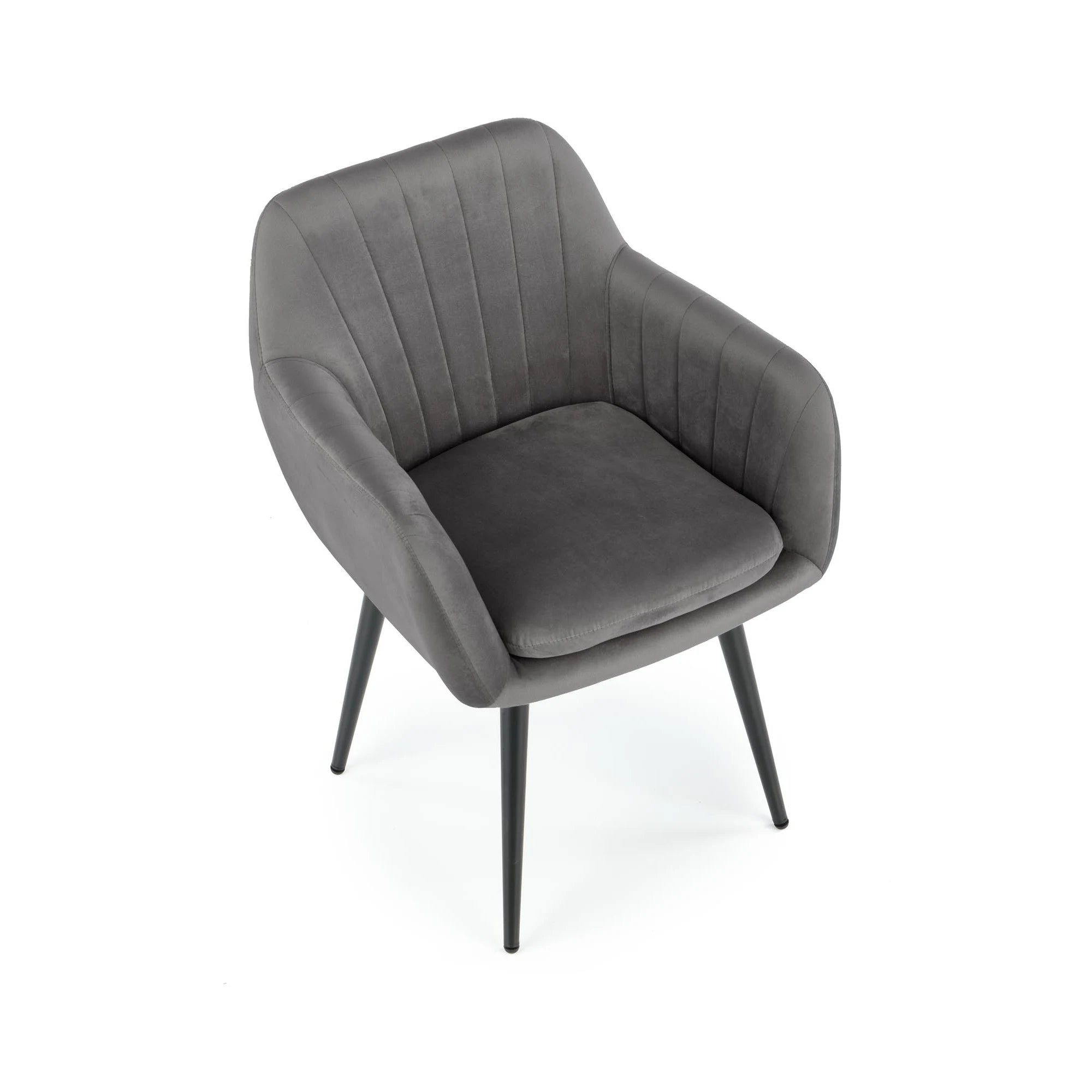 Scaun K429, gri, stofa catifelata/metal, 58x53x80 cm