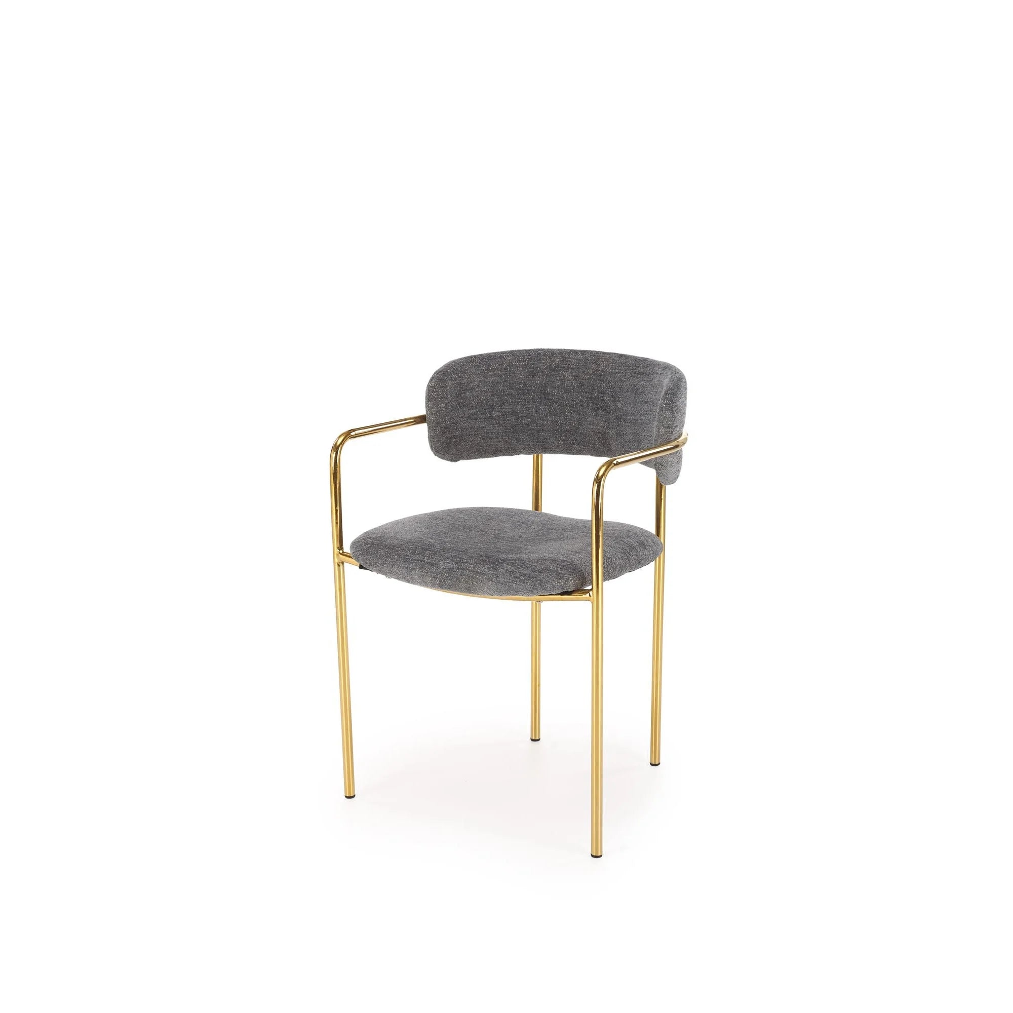 Scaun K537, gri/auriu, stofa clasica/metal, 54x56x76 cm
