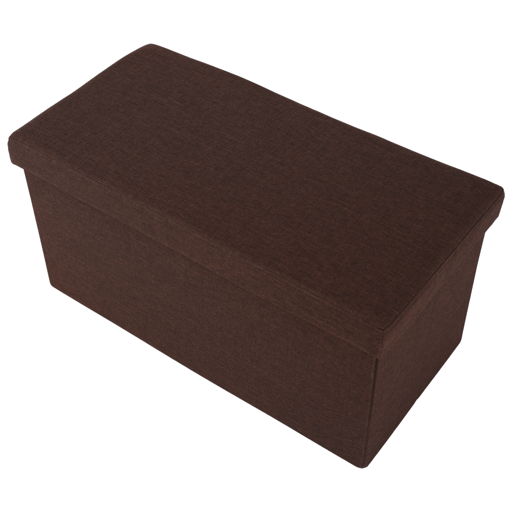Taburet pliabil ORELIA, stofa clasica maro, cu spatiu depozitare, 76x38x38 cm
