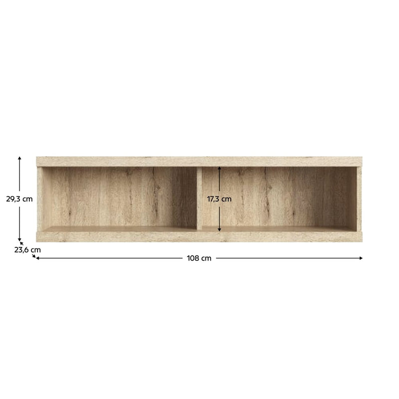 Raft ORESTES, stejar San Remo, DTD laminat, 108x24x24 cm