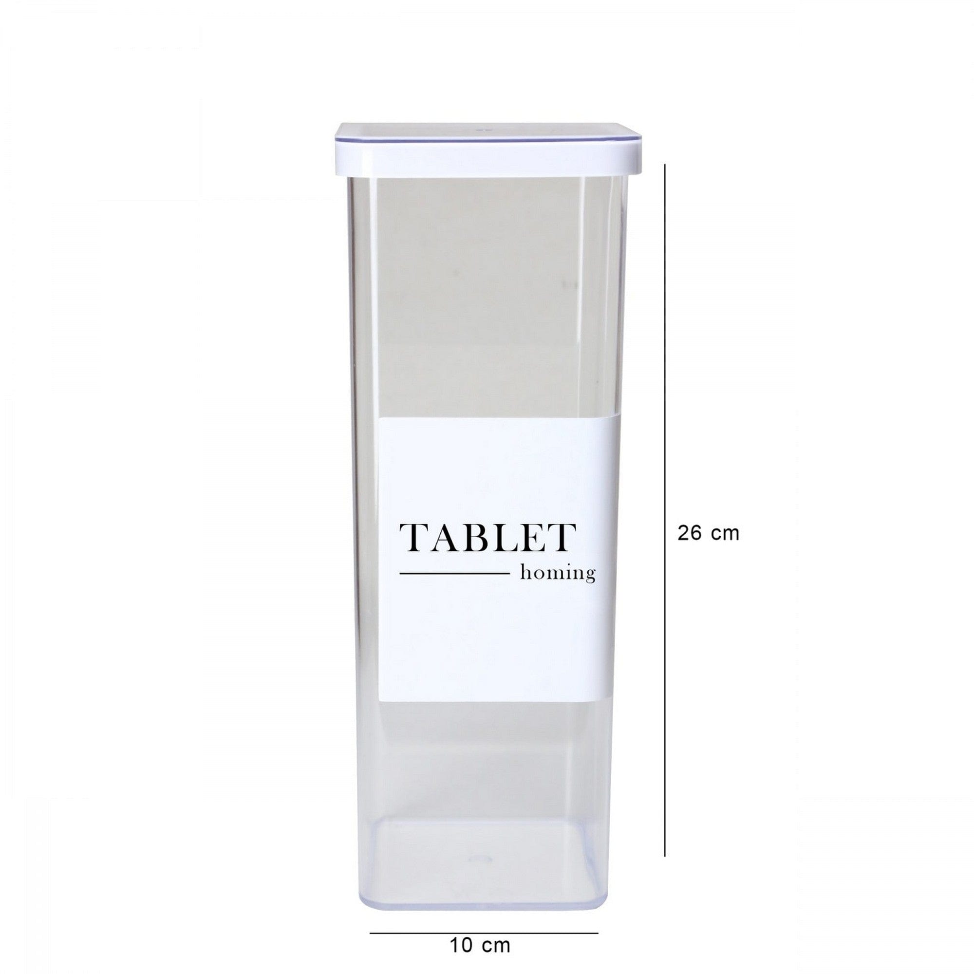 Organizator baie HMY-6380, transparent, plastic, 10x10x26 cm