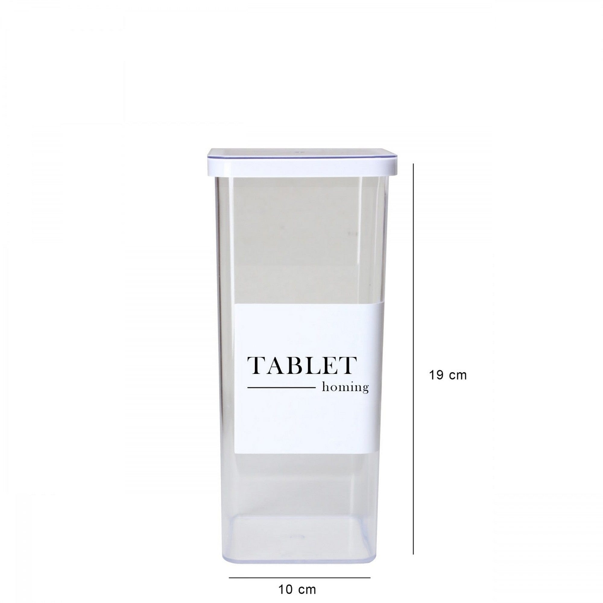 Organizator baie HMY-6381, transparent, plastic, 10x10x19 cm
