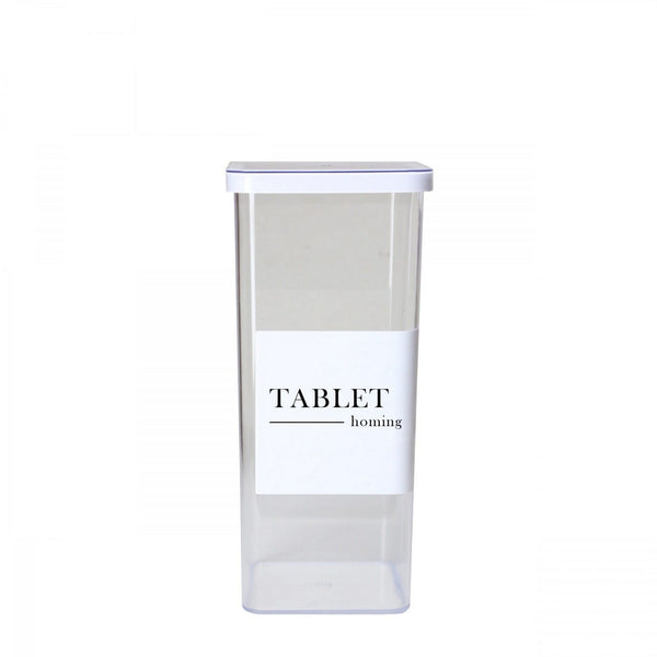 Organizator baie HMY-6381, transparent, plastic, 10x10x19 cm
