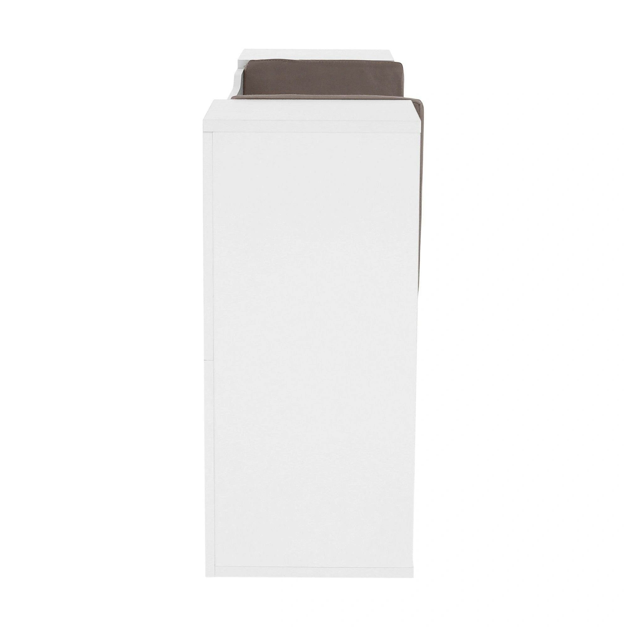 Organizator FERIA, DTD laminat, alb/maro, 112x27x61 cm