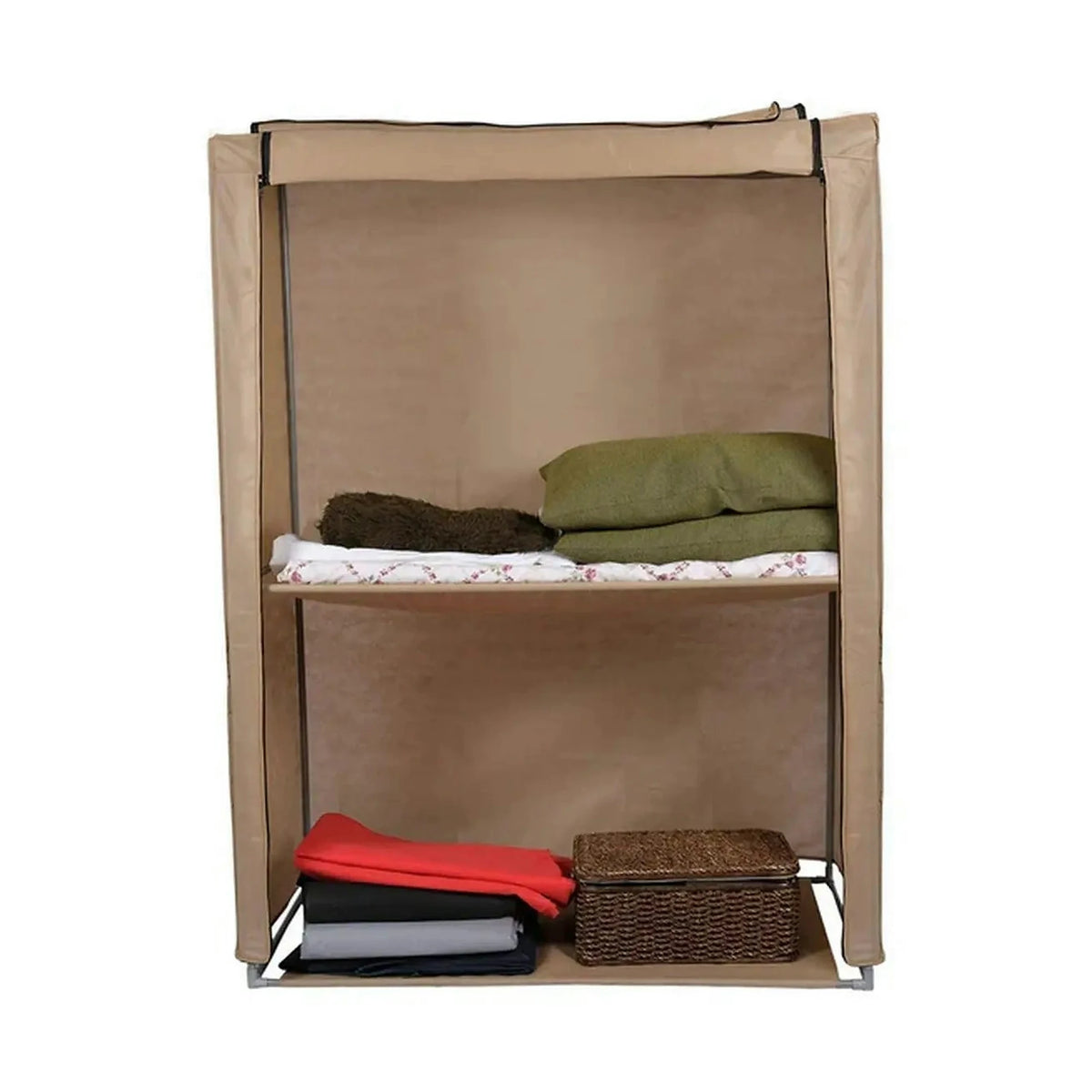 Organizator garderoba 379VLV2204, bej, material textil/metal, 118x45x158 cm