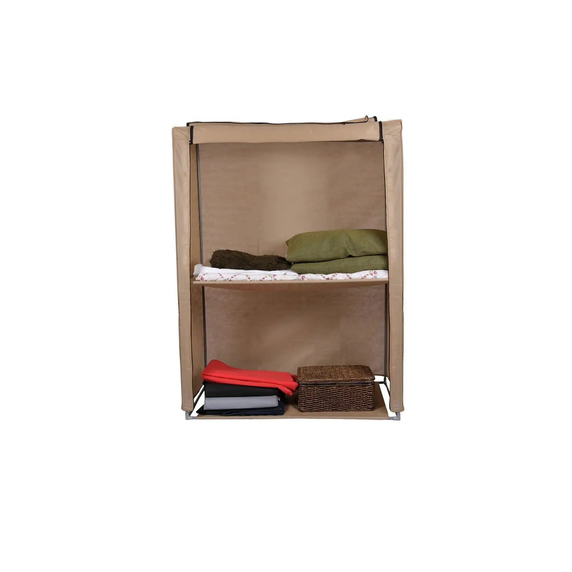 Organizator garderoba 379VLV2204, bej, material textil/metal, 118x45x158 cm