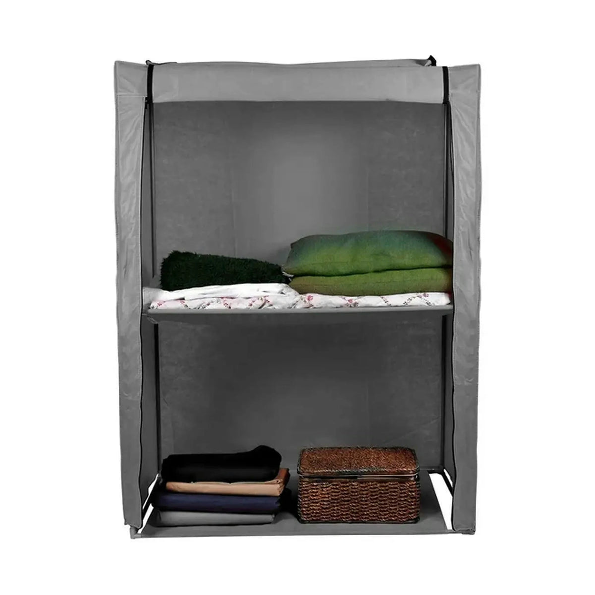 Organizator garderoba 379VLV2205, gri, material textil/metal, 118x45x158 cm