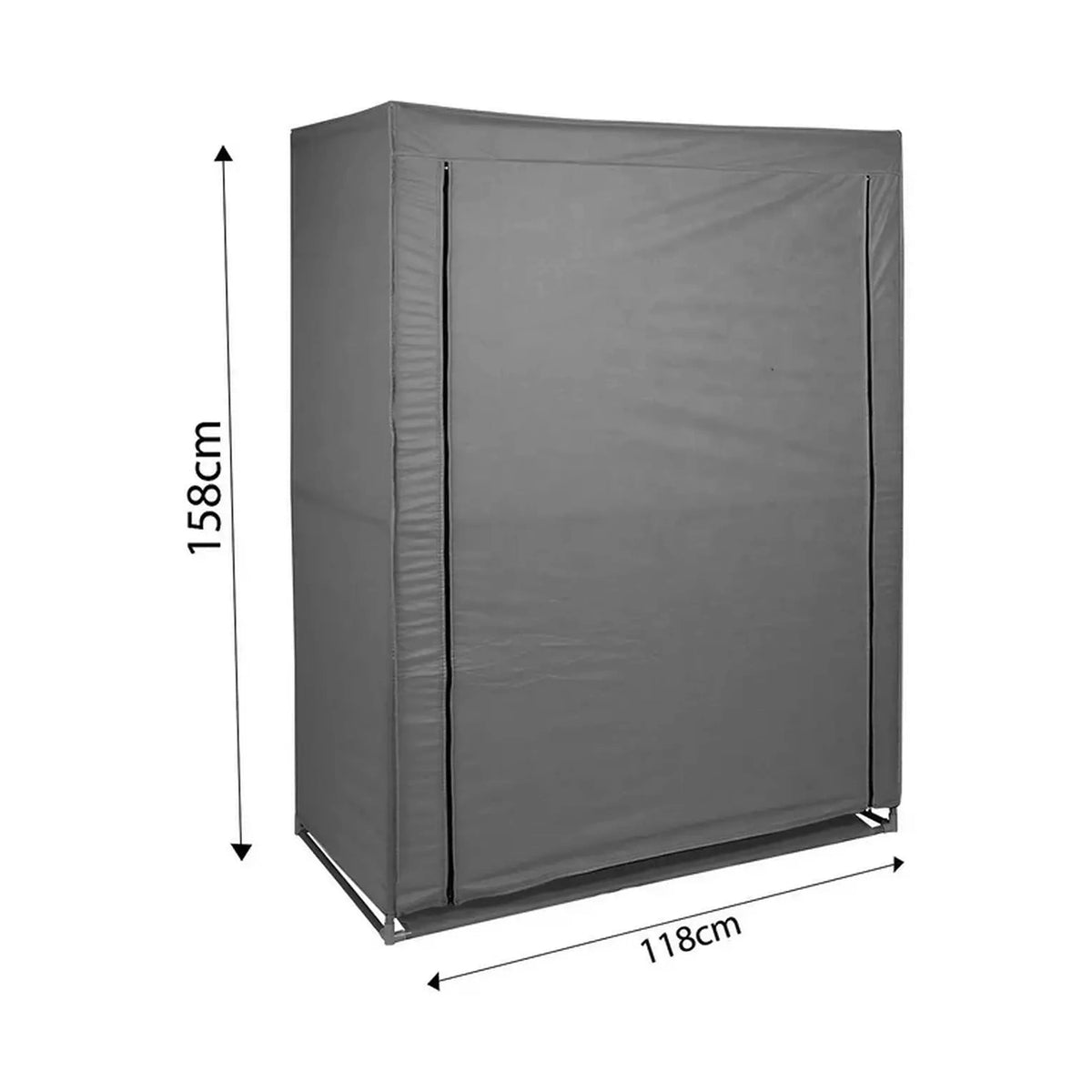 Organizator garderoba 379VLV2205, gri, material textil/metal, 118x45x158 cm