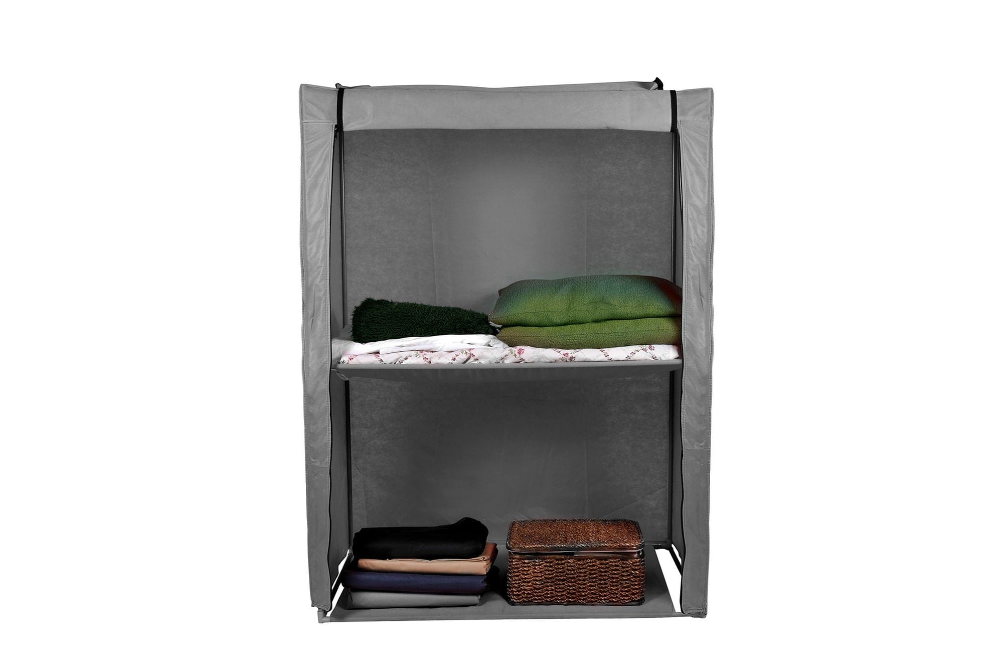 Organizator garderoba 379VLV2205, gri, material textil/metal, 118x45x158 cm