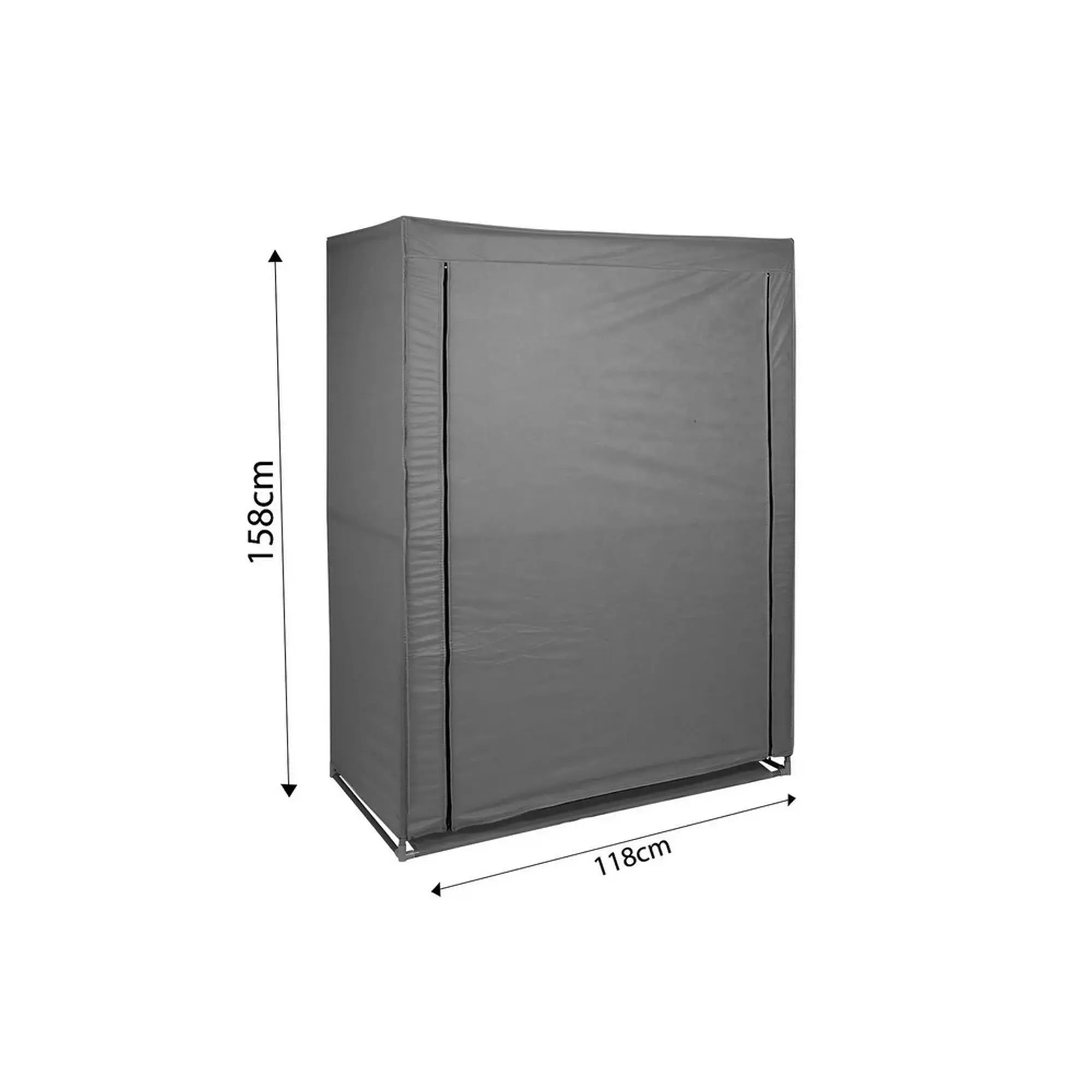 Organizator garderoba 379VLV2205, gri, material textil/metal, 118x45x158 cm