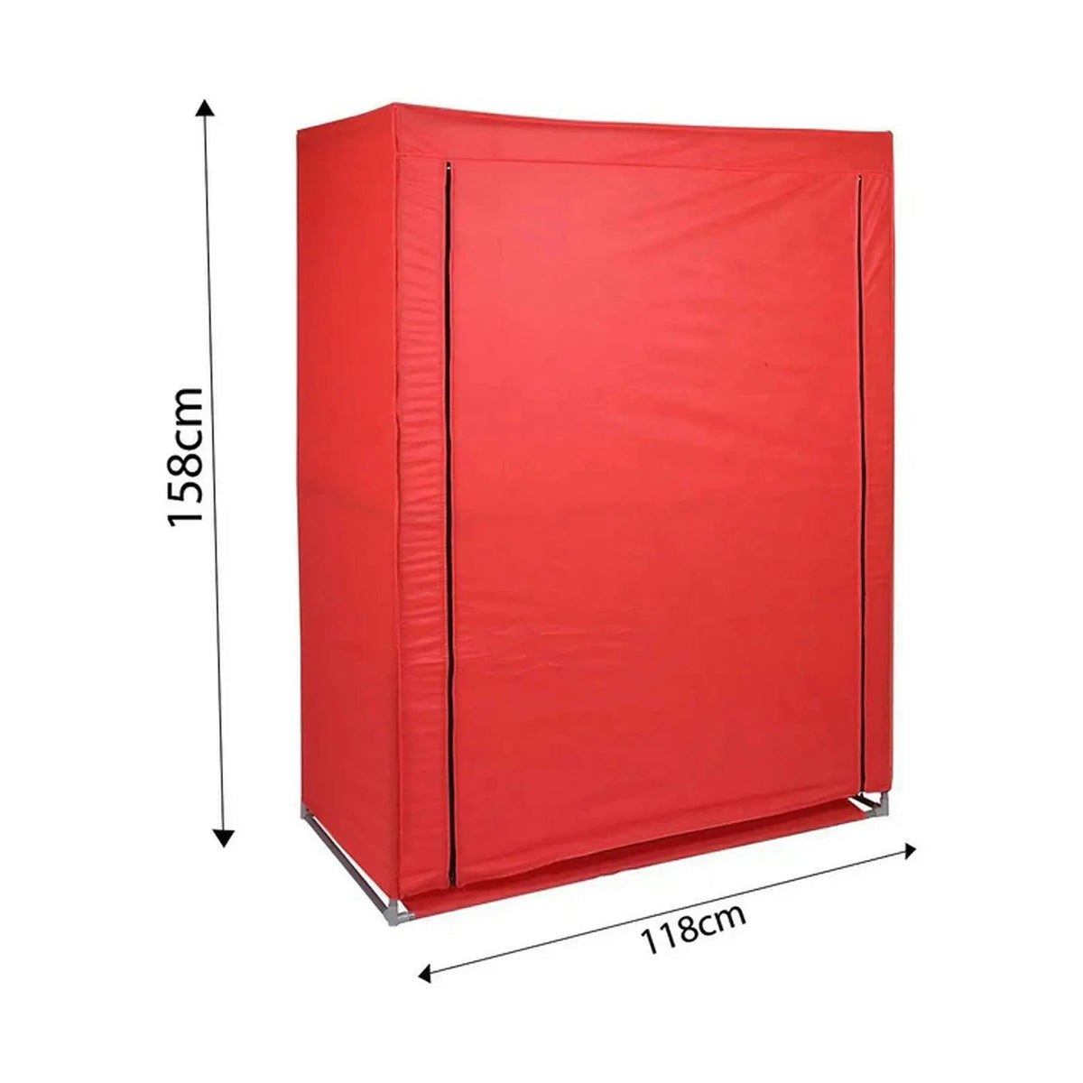 Organizator garderoba 379VLV2206, rosu, material textil/metal, 118x45x158 cm