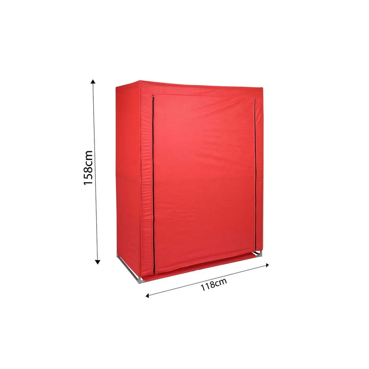 Organizator garderoba 379VLV2206, rosu, material textil/metal, 118x45x158 cm